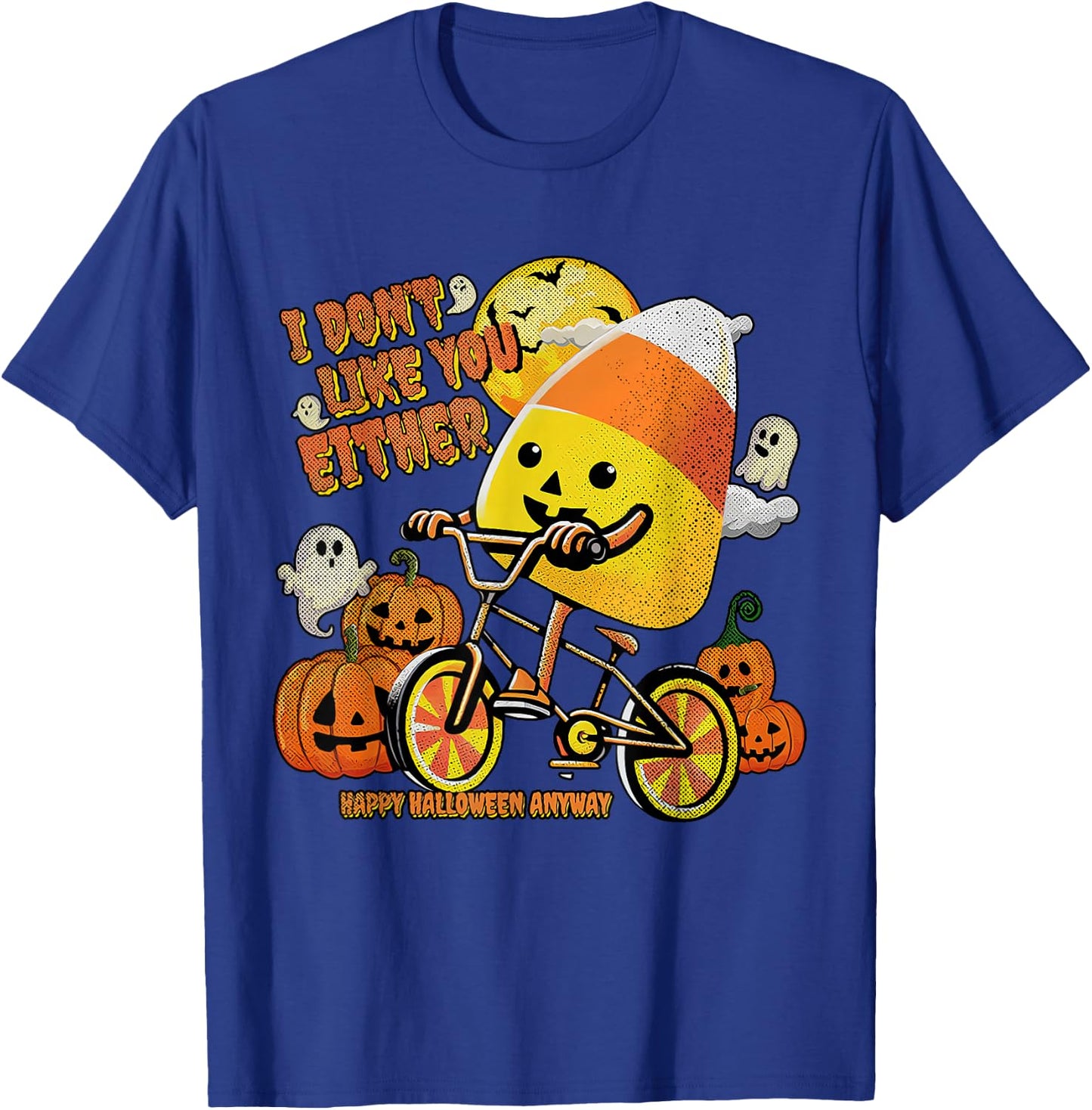 Halloween Costume Team Candy Corn I Don't Like You Either T-Shirt - T-Shirt | Royal
