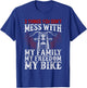 Classic Motorcycle Biker My Family My Freedom My Bike T-Shirt - T-Shirt | Royal