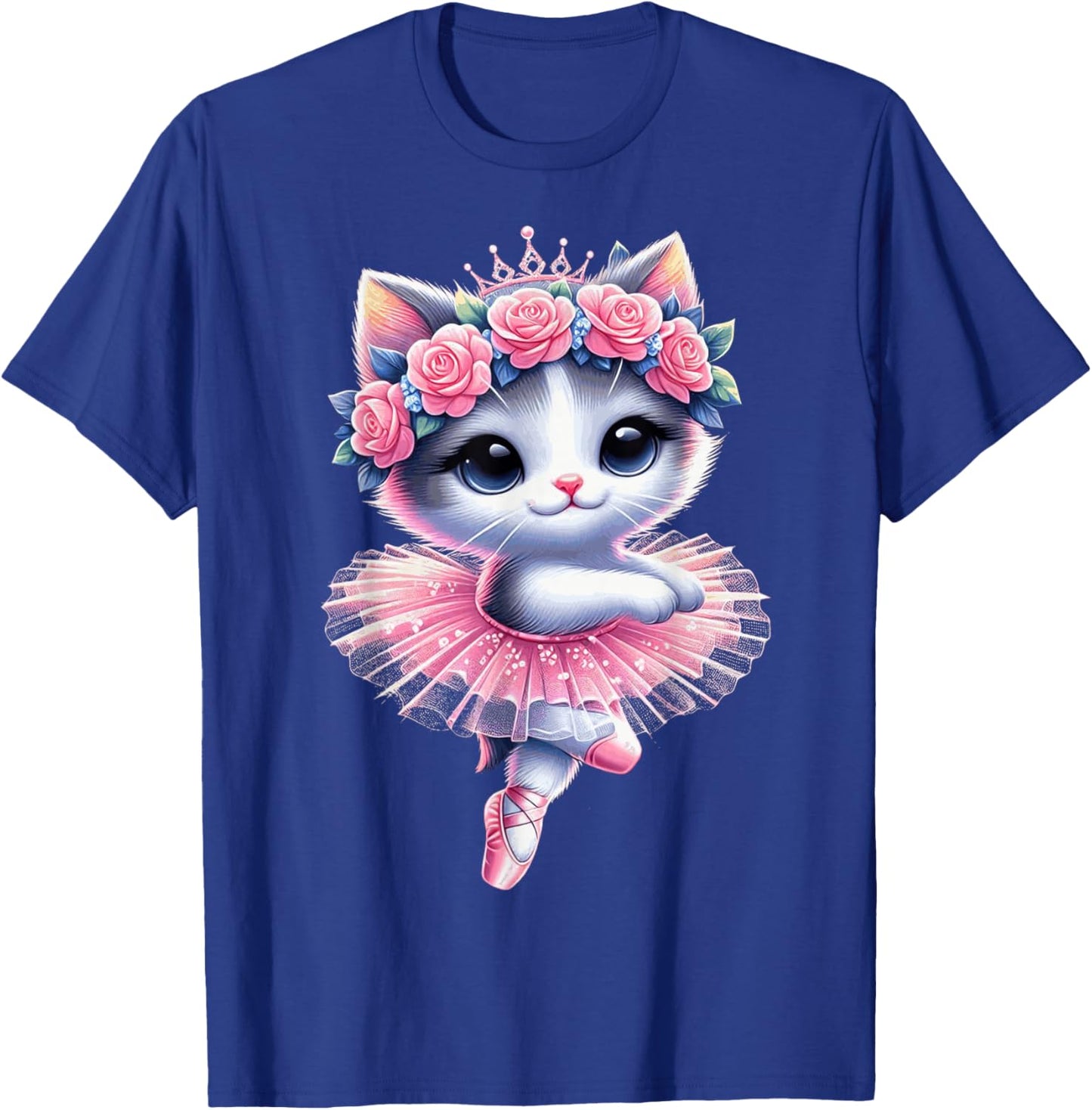 Cute Ballet Kitten Ballerina Cat Dancing Gracefully Tutu Art T-Shirt - T-Shirt | Royal