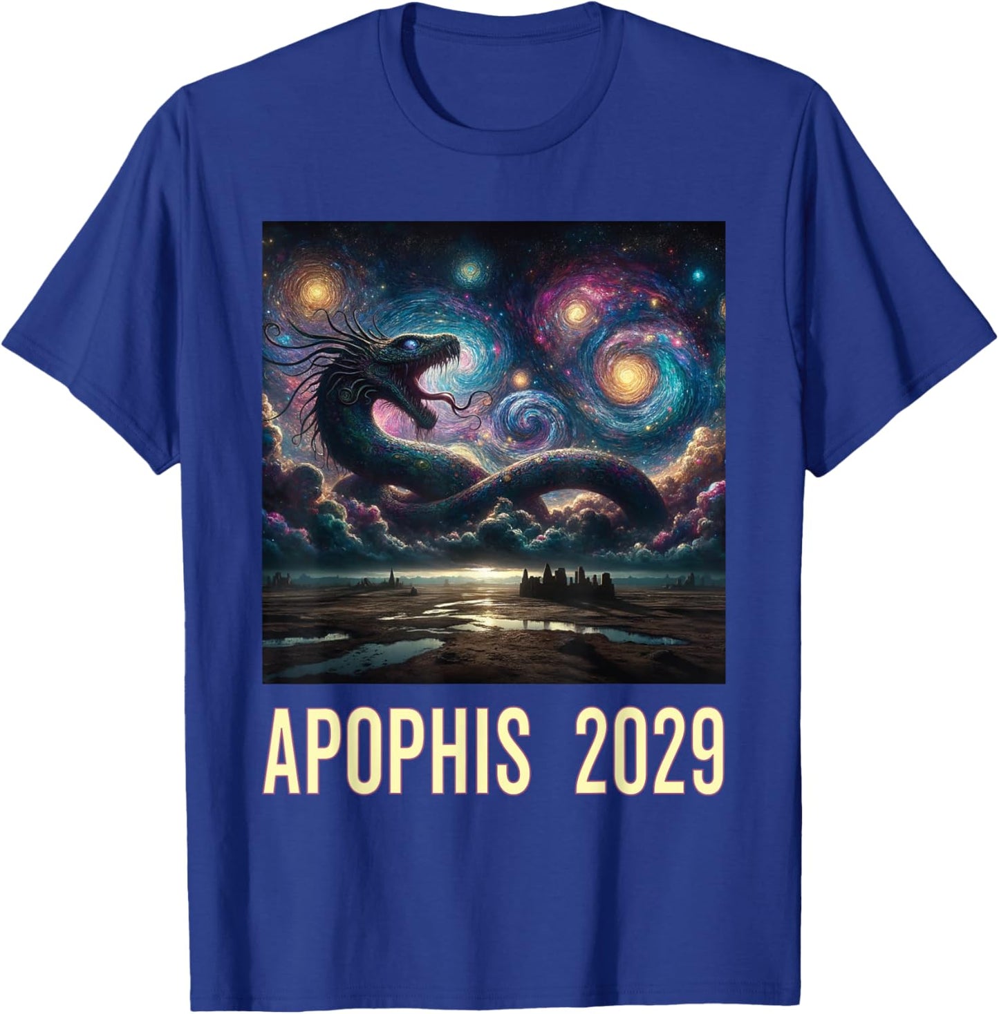 Colorful Asteroid Furious Apophis 2029 T-Shirt - T-Shirt | Royal