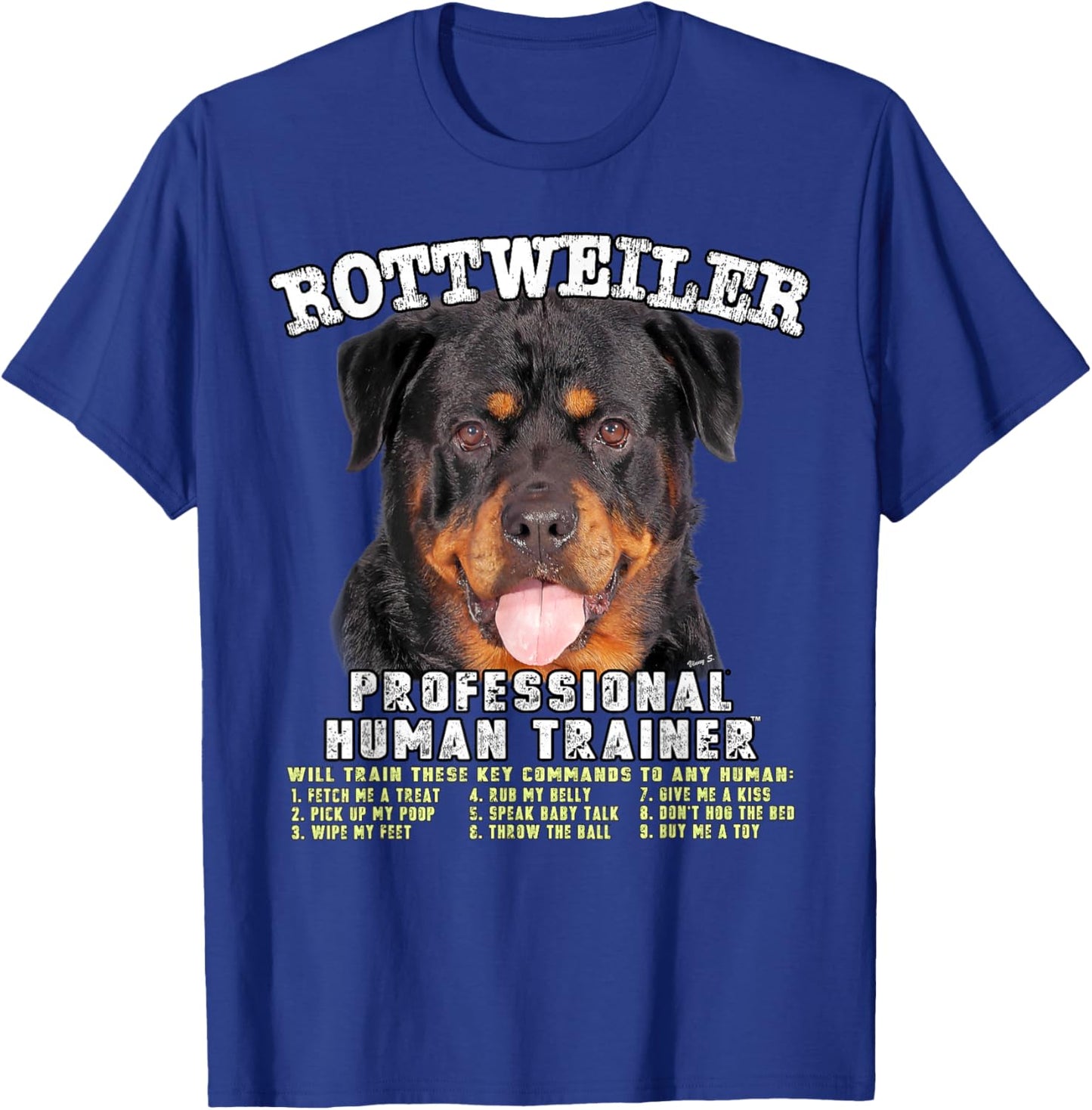 Rottweiler Dog Professional Human Trainer T-Shirt - T-Shirt | Royal