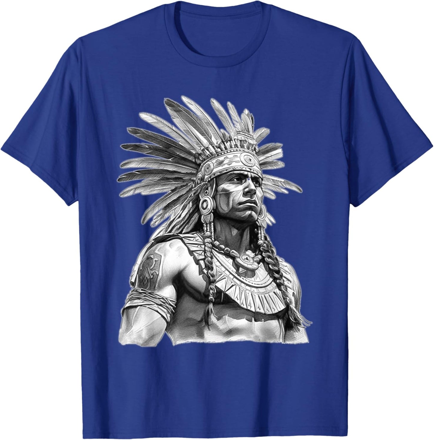 Mexican Aztec Warrior Mexico Mayan Maya Azteca T-Shirt - T-Shirt | Royal