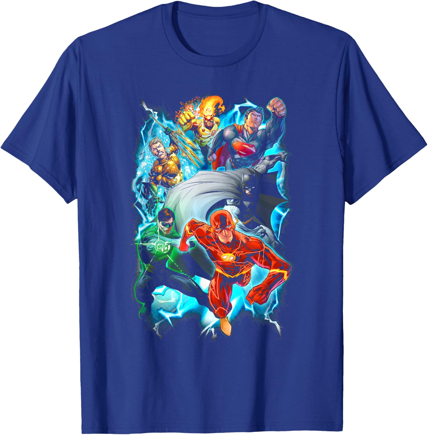 Justice League Electric Team T-Shirt - T-Shirt | Royal