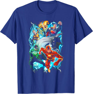 Justice League Electric Team T-Shirt - T-Shirt | Royal