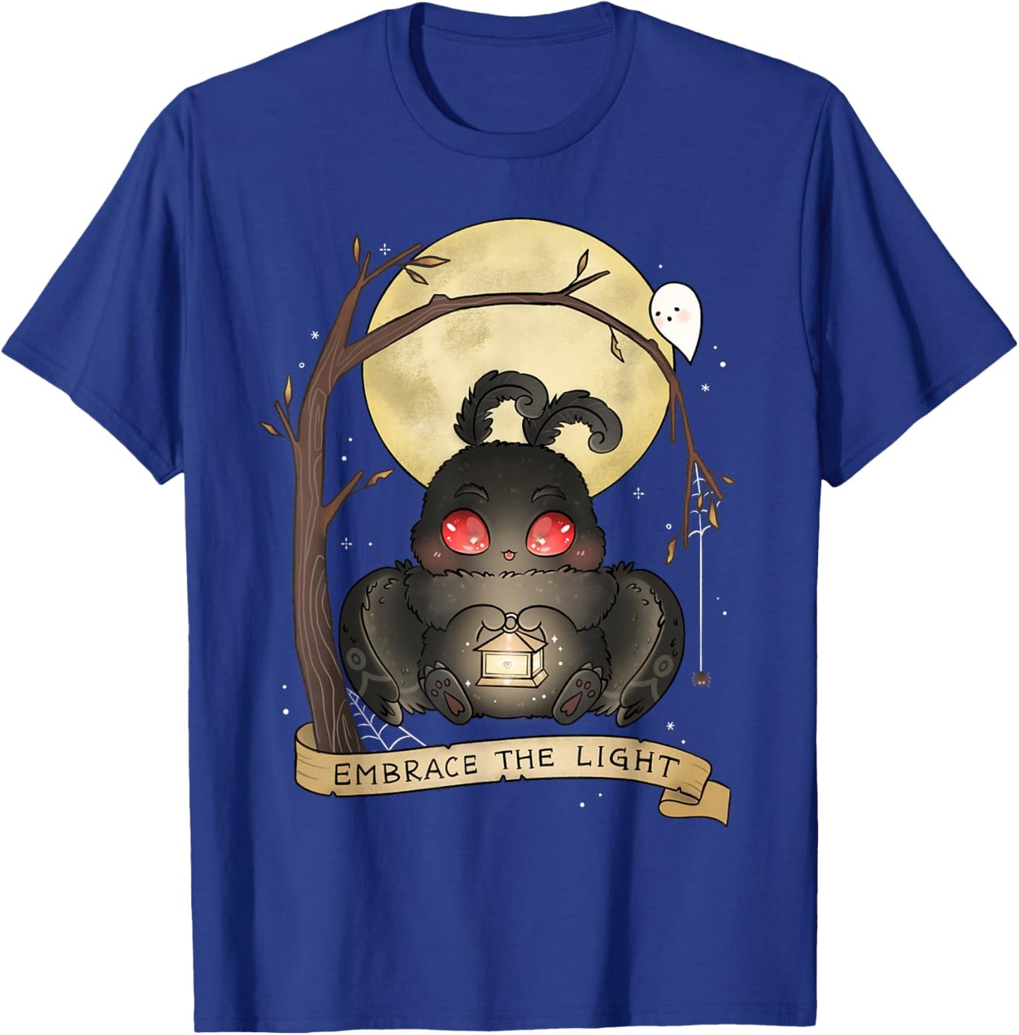 Embrace The Light Mothman Spooky Cute Cryptid Goth Halloween T-Shirt - T-Shirt | Royal