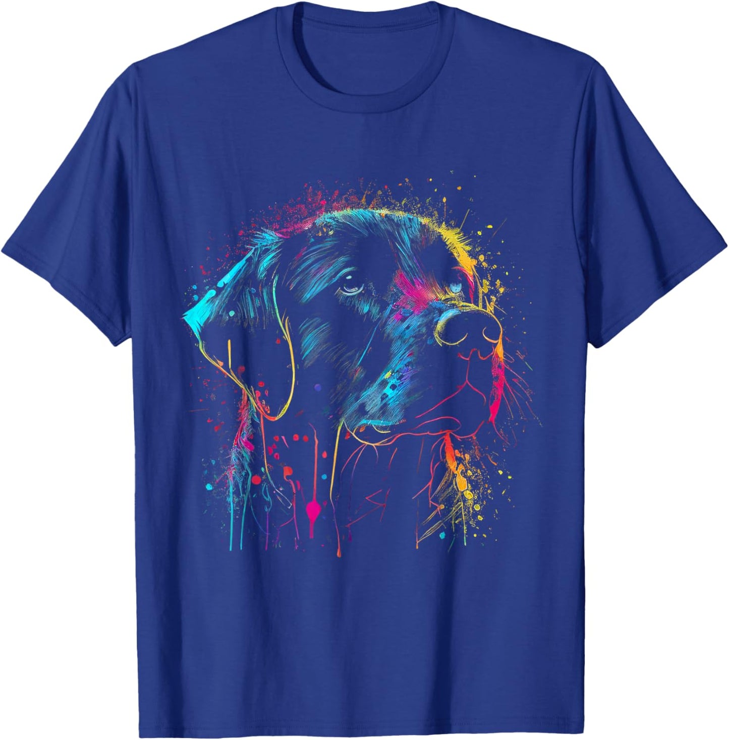 Schwarzer Labrador Hund Malerei Aquarell Farbe Bunte Mama T-Shirt - T-Shirt | Royal