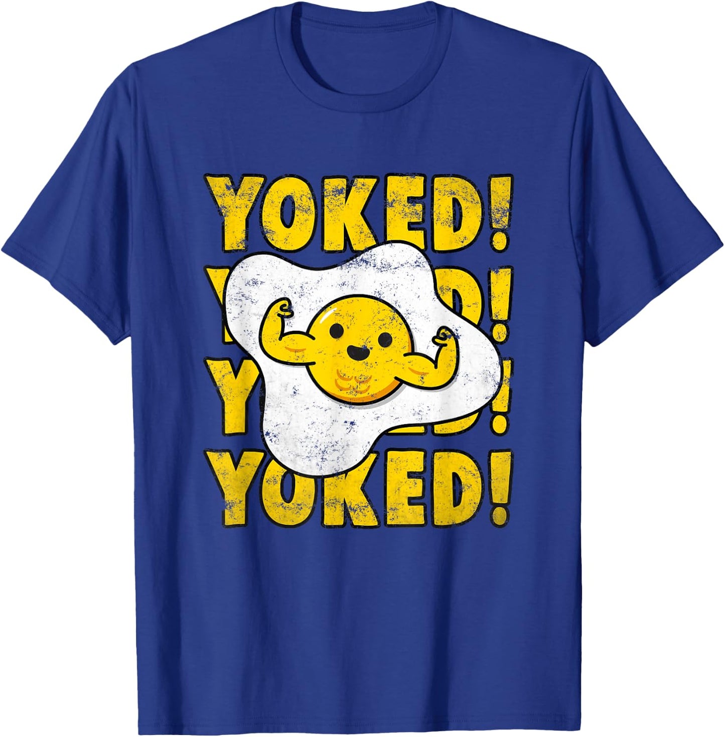 Yoked Bodybuilding Egg Yolk Bulking Men Funny Gym T-Shirt - T-Shirt | Royal