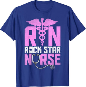 RN Rock Star Nurse - Nursing Stethoscope Registered Nurse T-Shirt - T-Shirt | Royal
