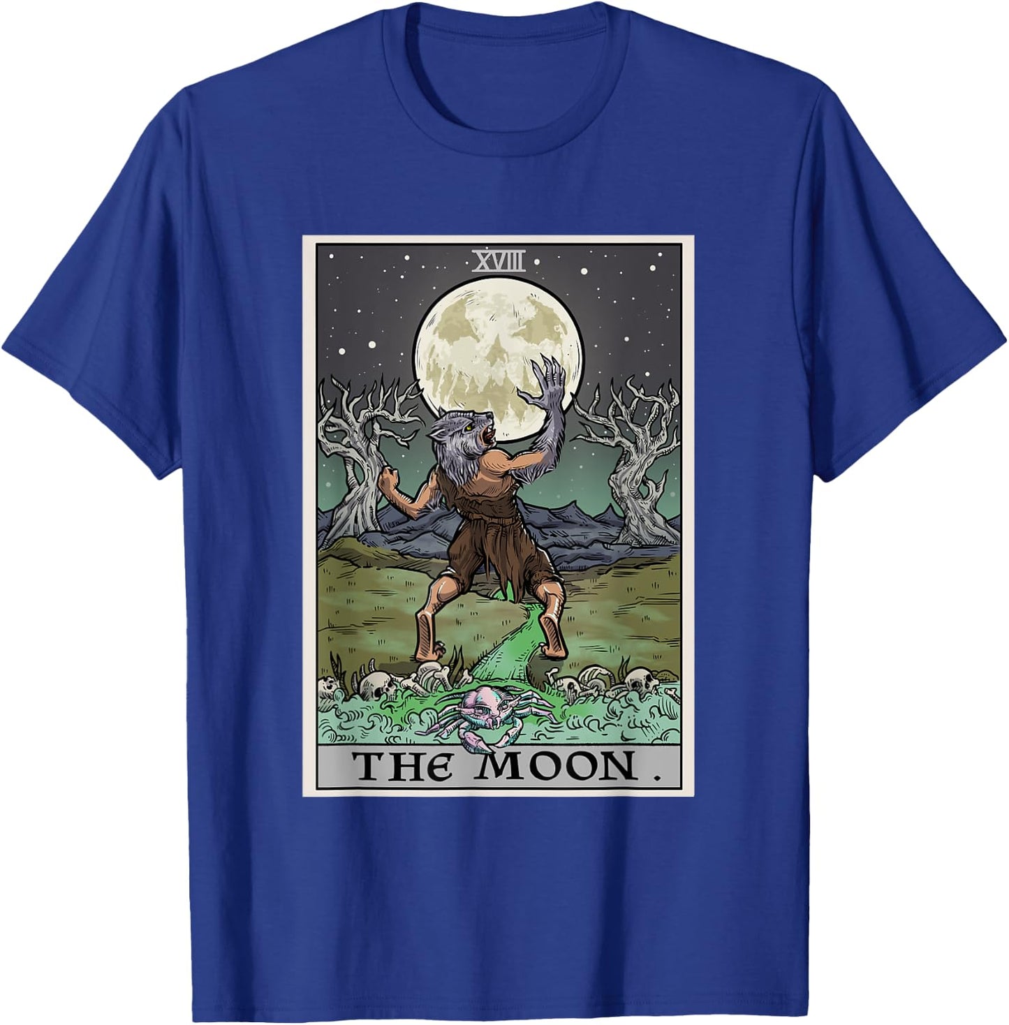 The Moon Tarot Card Halloween Werewolf Gothic Witch Horror T-Shirt - T-Shirt | Royal