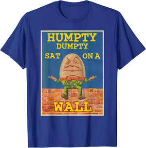Retro Fairytale Art-Humpty Dumpty Sat on a Wall T-Shirt - T-Shirt | Royal