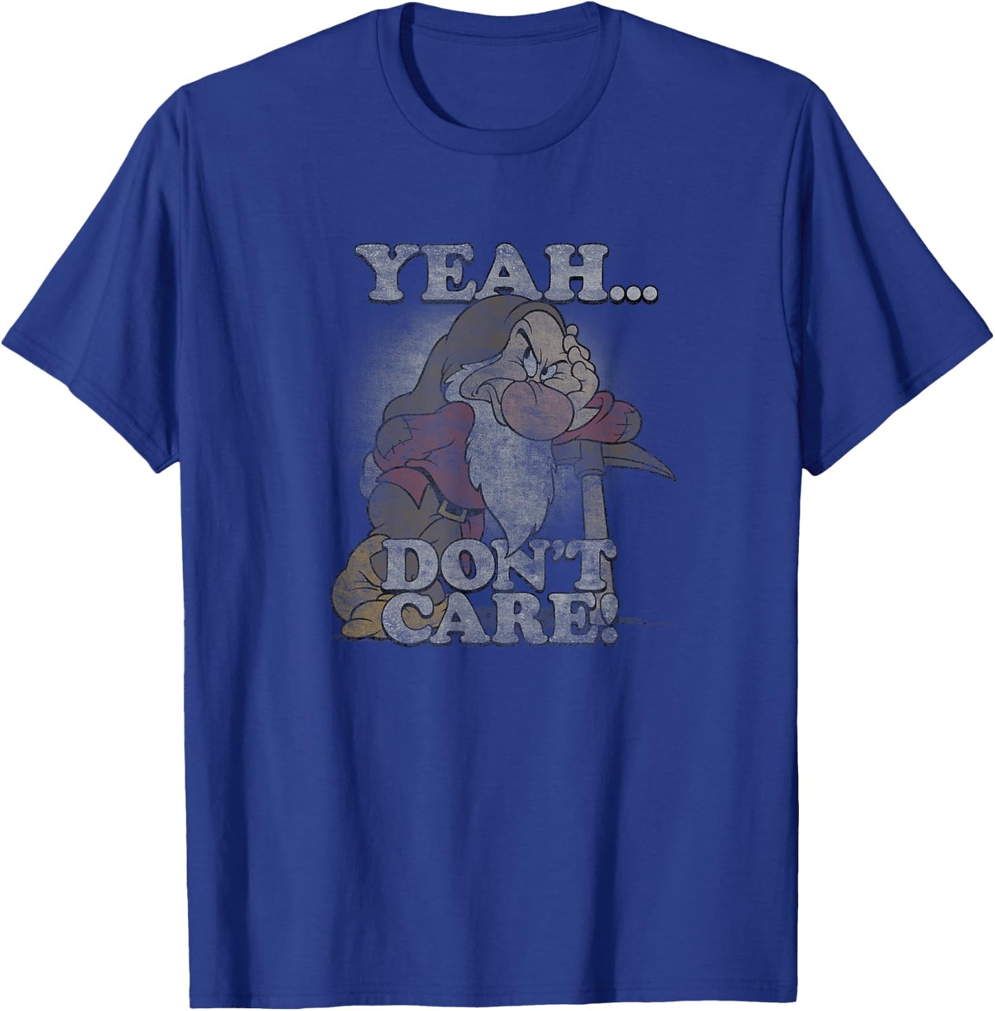 Disney Snow White Grumpy Leaning On Axe Yeah Don't Care T-Shirt - T-Shirt | Royal