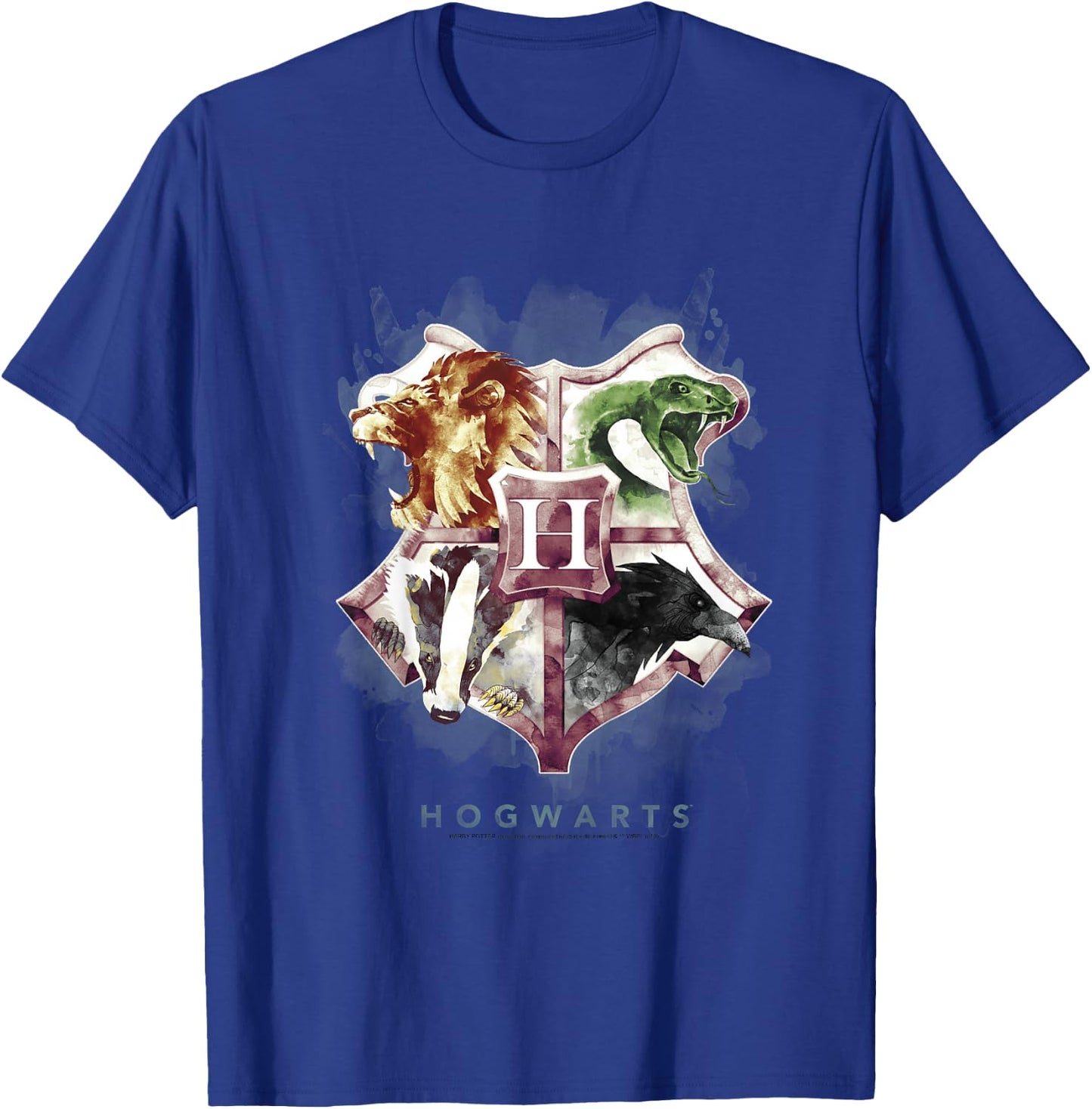 Kids Harry Potter Hogwarts Crest Watercolor T-Shirt - T-Shirt | Royal