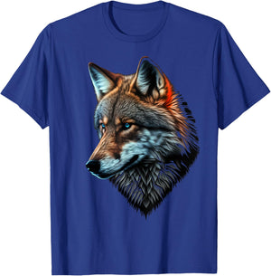 Wolf Portrait Blue Eyes Animal Print Art Wolf T-Shirt - T-Shirt | Royal
