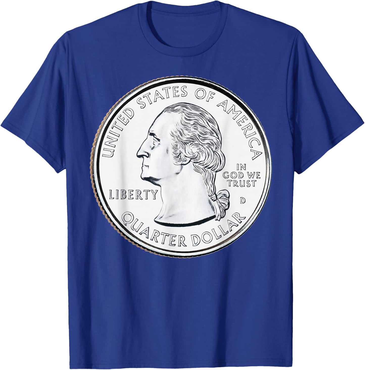 USA Quarter Dollar 25 Cents America United States T-Shirt - T-Shirt | Royal