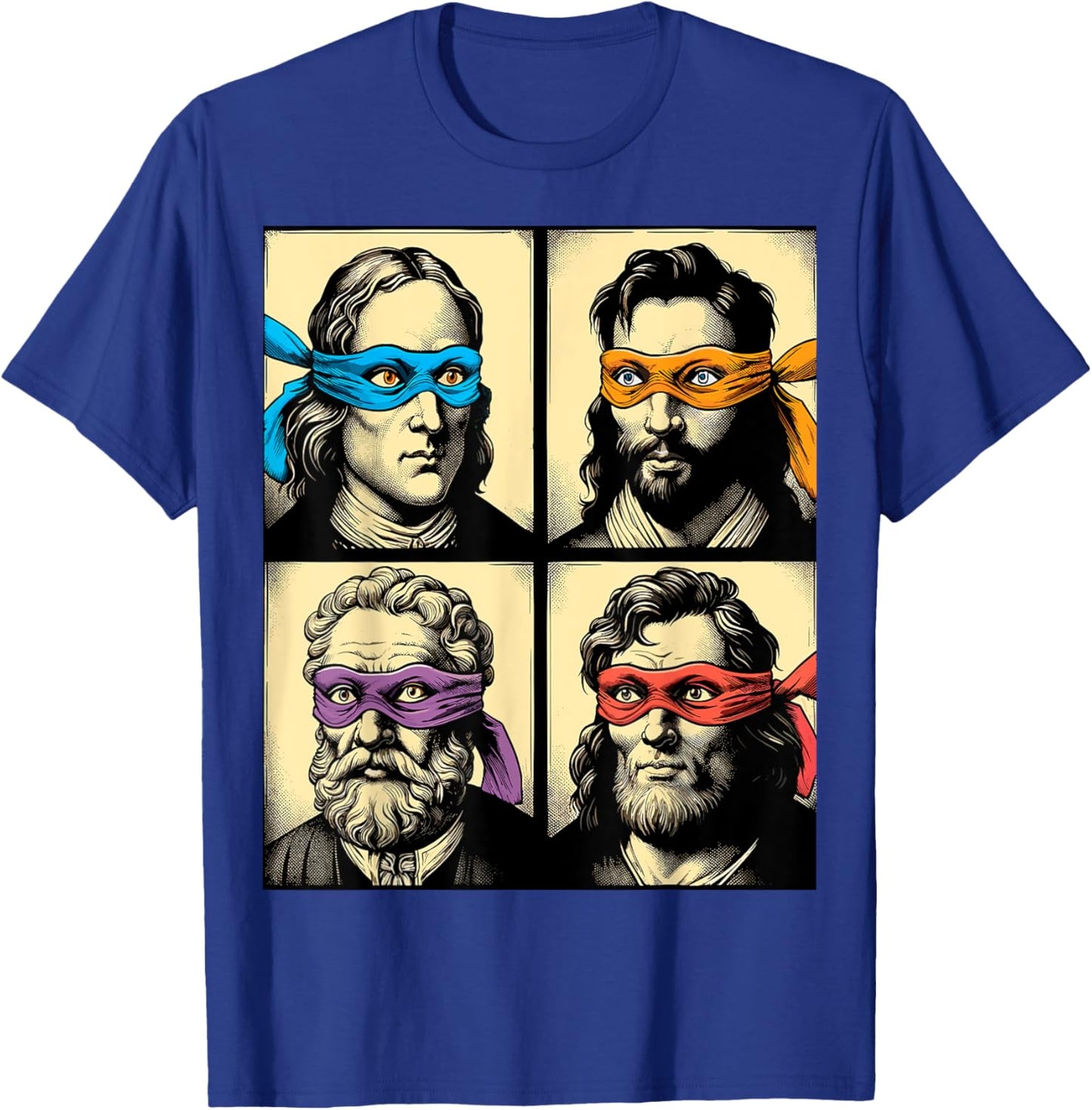 Humor Xmas - Lustige Italienische Künstler , Erwachsene, Kunstliebhaber, Kurzarm, S, Colorful, Polyester 100% T-Shirt - T-Shirt | Royal