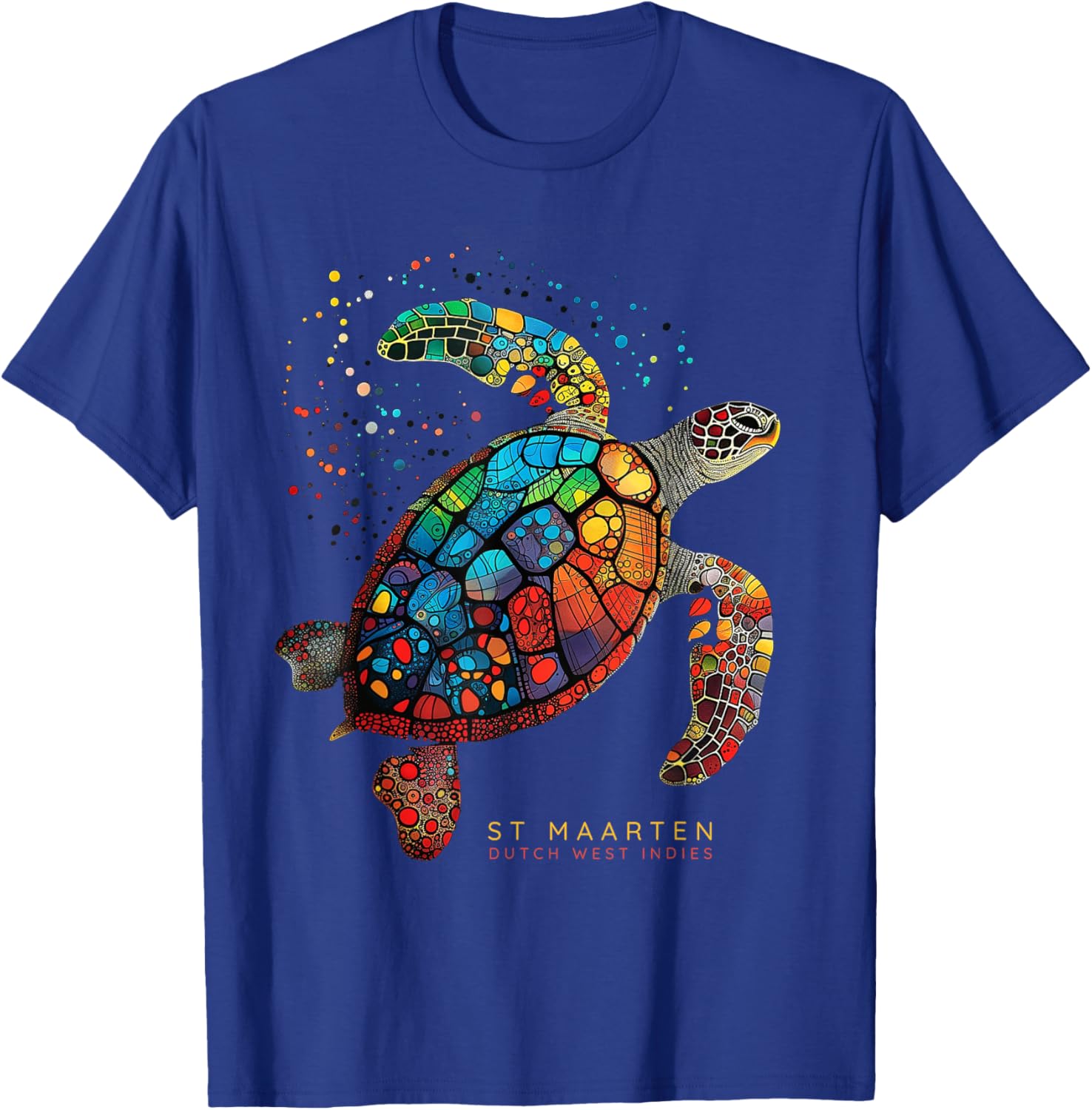 St Maarten Dutch West Indian Tribal Turtle St Martin T-Shirt - T-Shirt | Royal