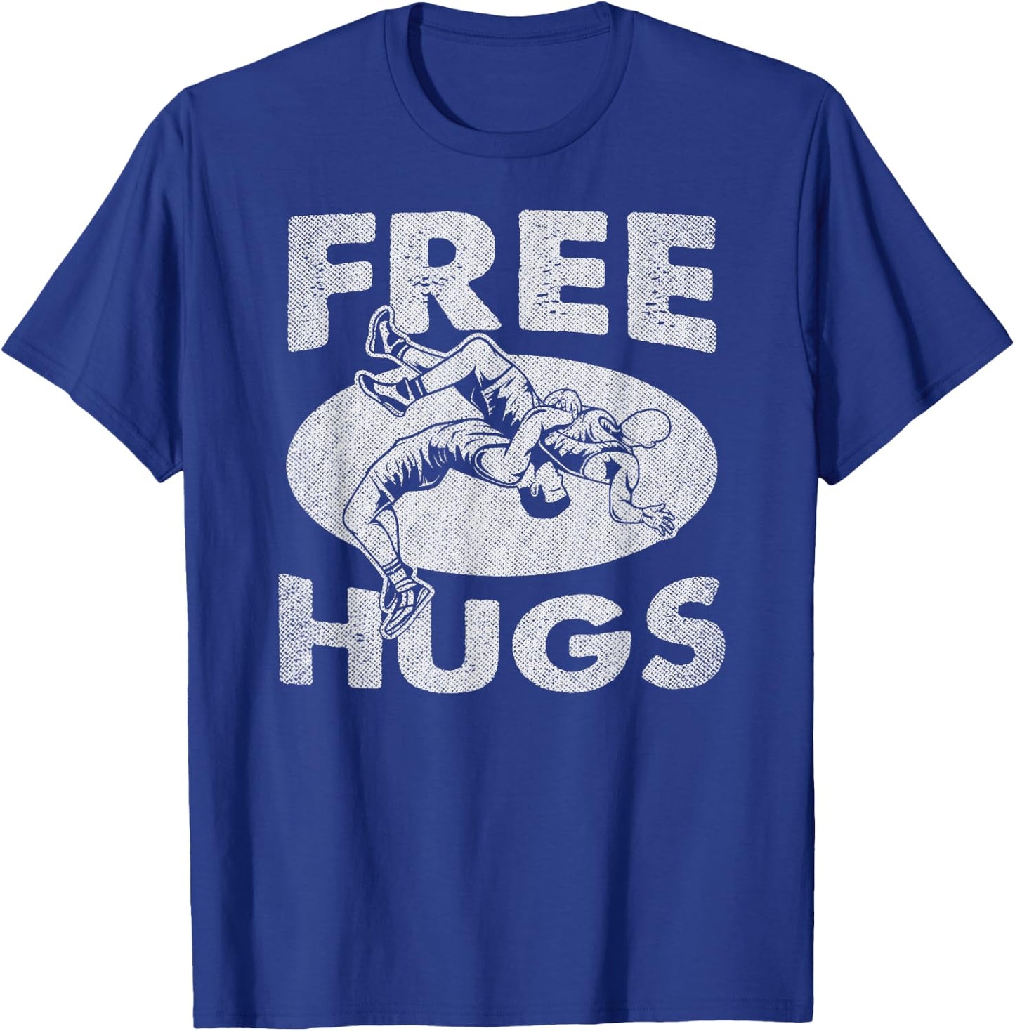 Wrestling - Funny Free Hugs Wrestling T-Shirt - T-Shirt | Royal