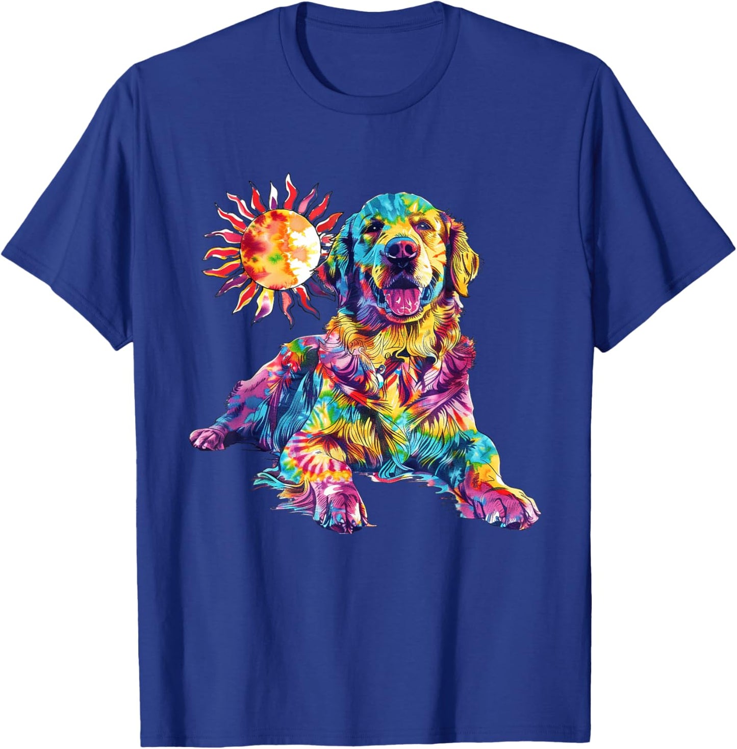 Golden Retriever Dog Colorful Art Image Shirt Lover T-Shirt - T-Shirt | Royal