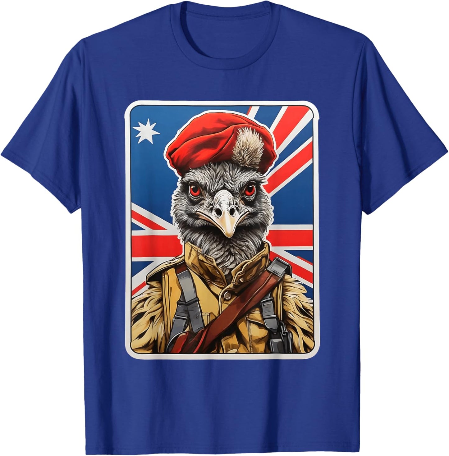 Emu War Hero Design - Emu in Military Uniform T-Shirt - T-Shirt | Royal