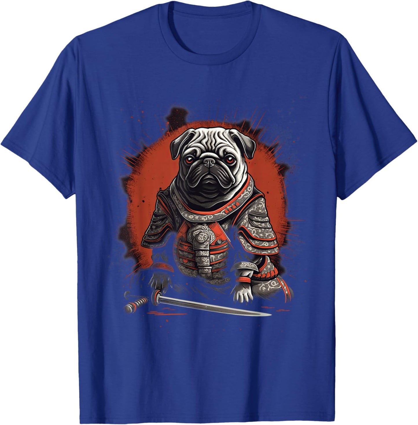 Vintage Japanese Samurai Pug dog T-Shirt - T-Shirt | Royal