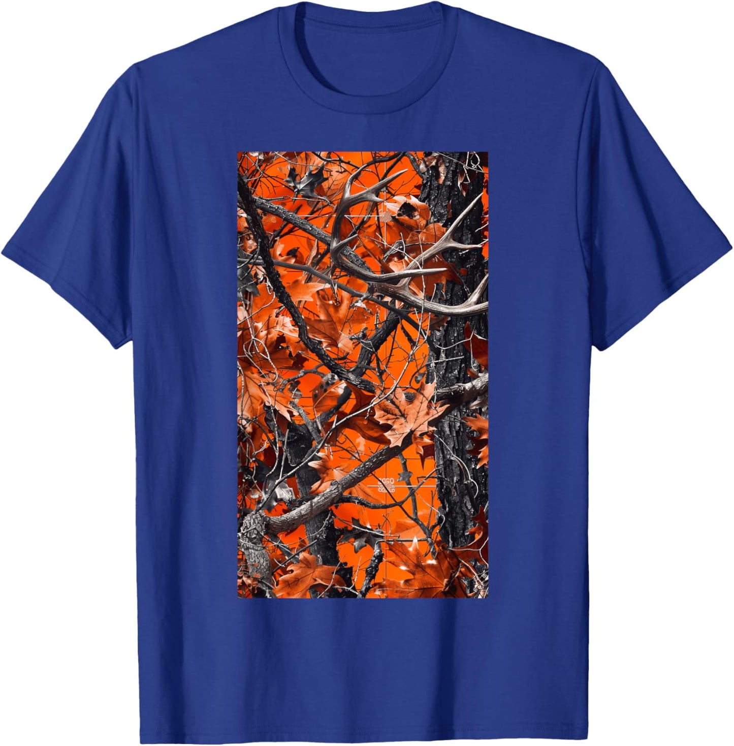 Orange Camo Autumn Fall leaves Oak Nature Forest T-Shirt - T-Shirt | Royal