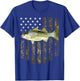 Camo American Flag Striped Bass Fishing 4th Of July T-Shirt - T-Shirt | Royal