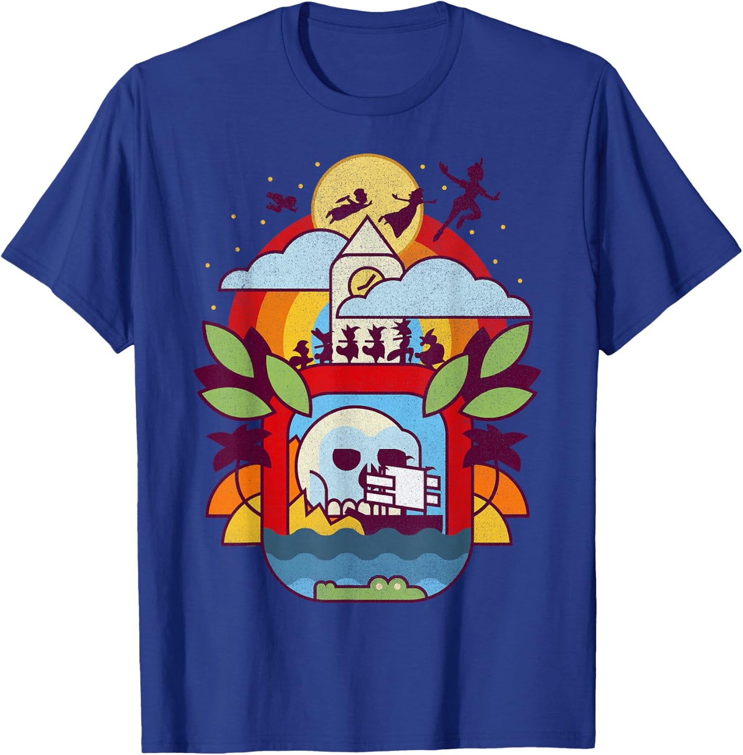 Disney Peter Pan Geometric Neverland Portrait T-Shirt - T-Shirt | Royal