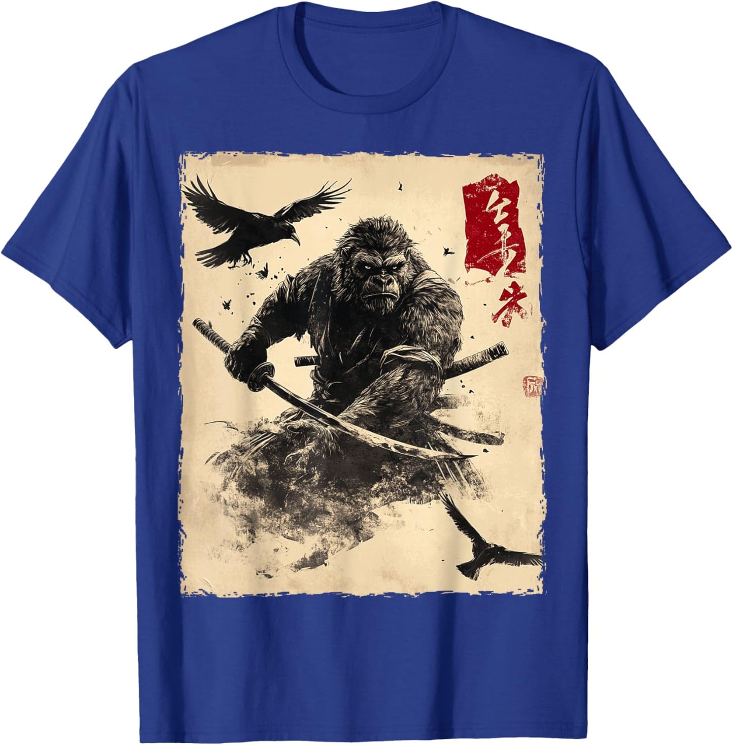 Bigfoot Sasquatch Samurai Graphic Japanese Warrior Anime T-Shirt - T-Shirt | Royal