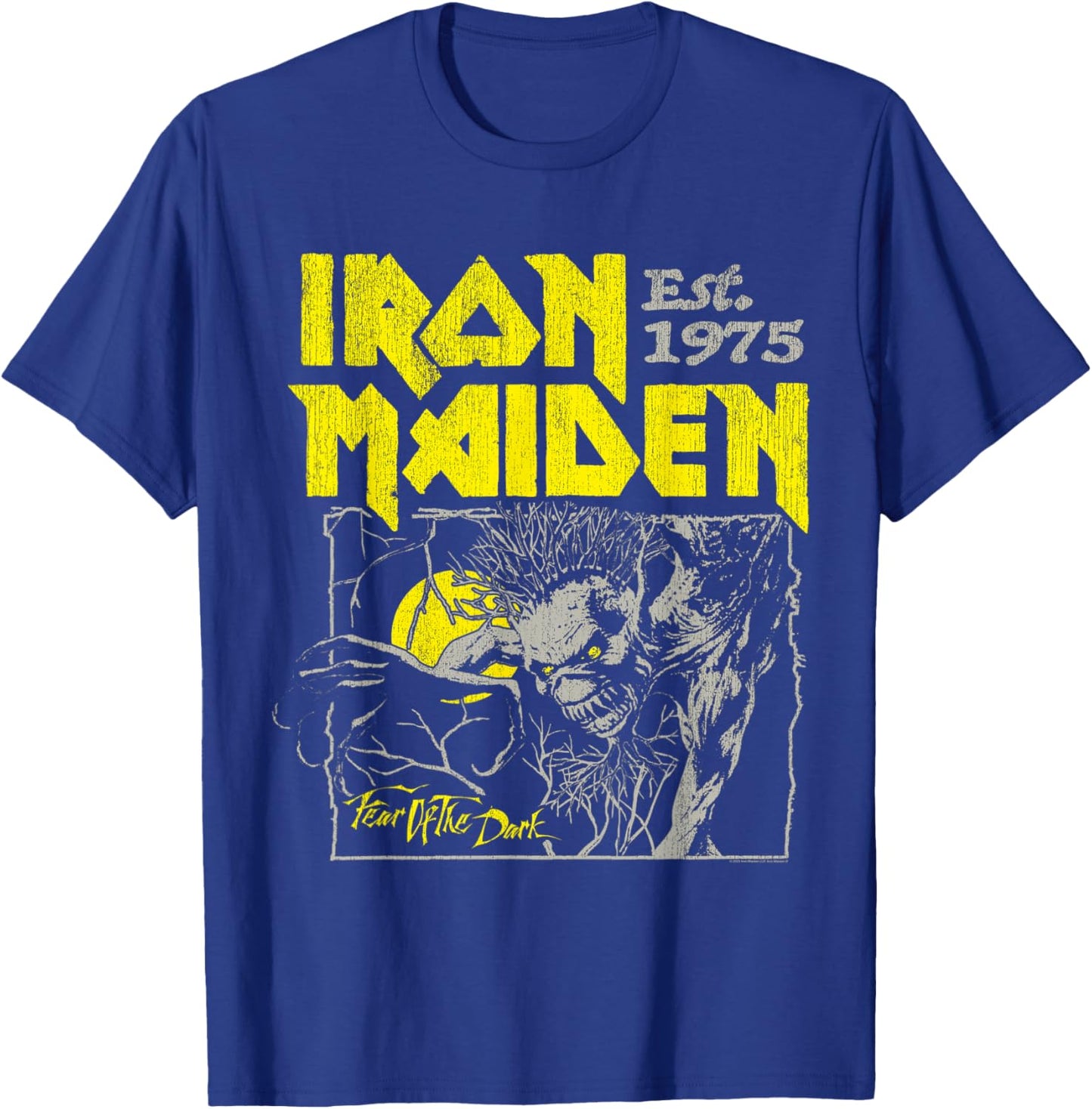 Iron Maiden Fear of The Dark Yellow Text T-Shirt - T-Shirt | Royal
