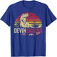 Devin Saurus Funny Personalized Dinosaur T Rex Boys Name T-Shirt - T-Shirt | Royal