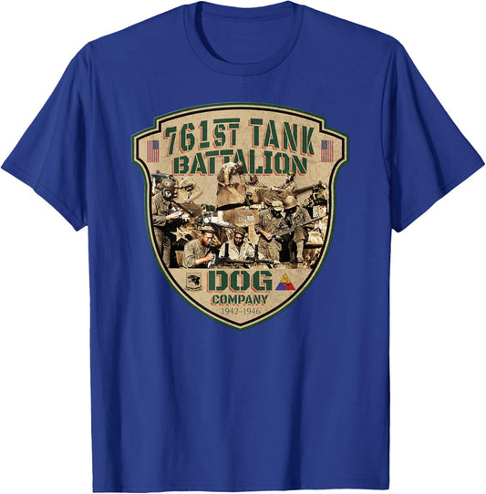 761st Tank Battalion Tribute Vintage Dog Company WW2 Heroes T-Shirt - T-Shirt | Royal