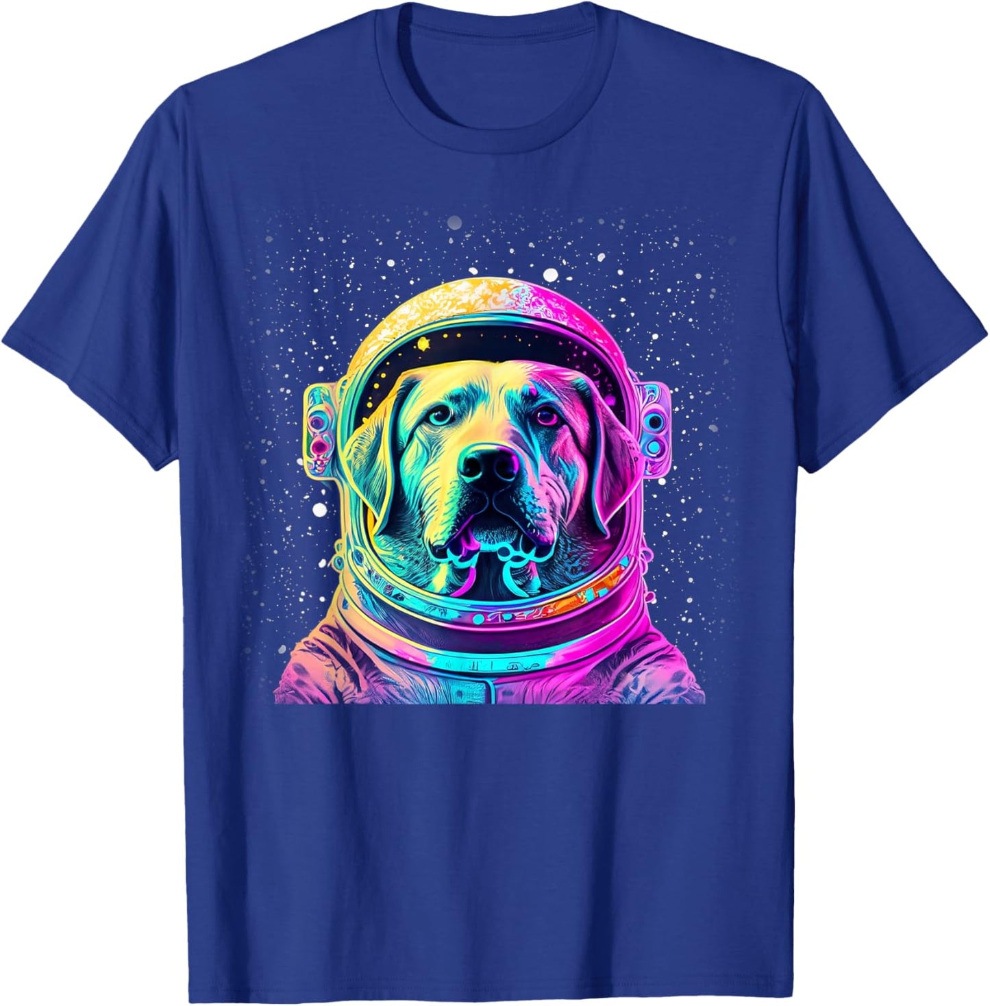 Space Dog: Labrador Astronaut Adventure Colorful Galaxy T-Shirt - T-Shirt | Royal