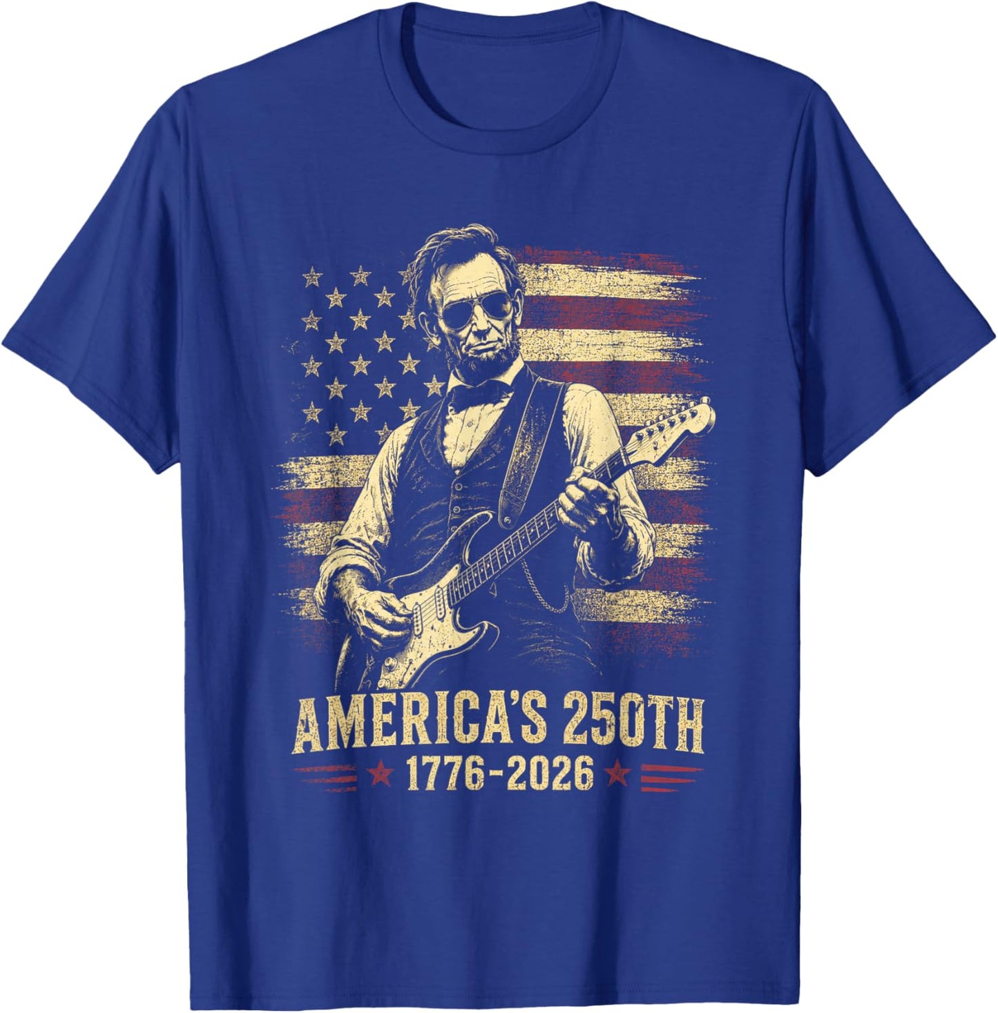 Abraham Lincoln 250 Years 250th Anniversary USA 4th of July T-Shirt - T-Shirt | Royal