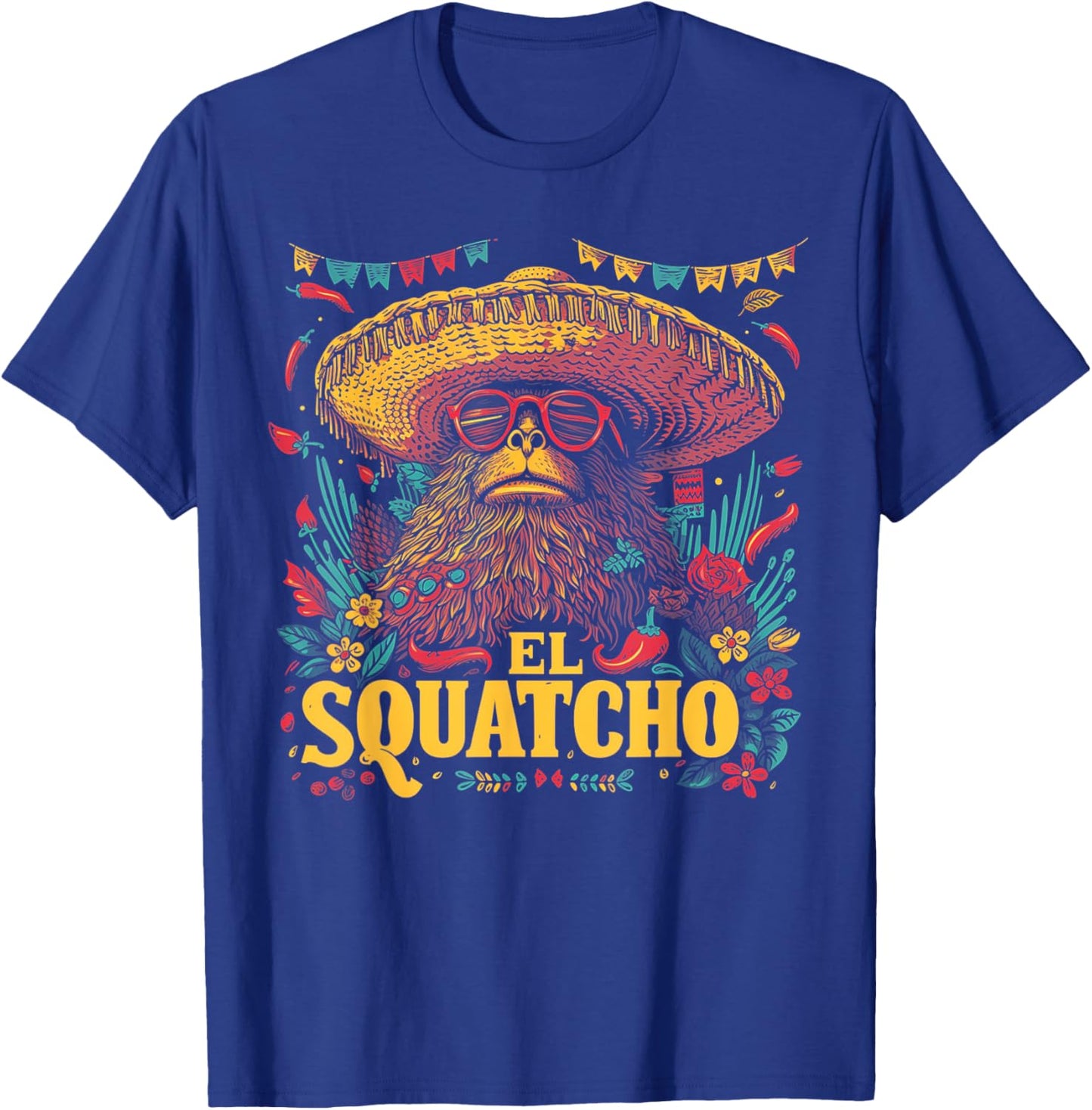 Bigfoot Sasquatch - Cinco De Mayo Mexican Sombrero Fiesta T-Shirt - T-Shirt | Royal
