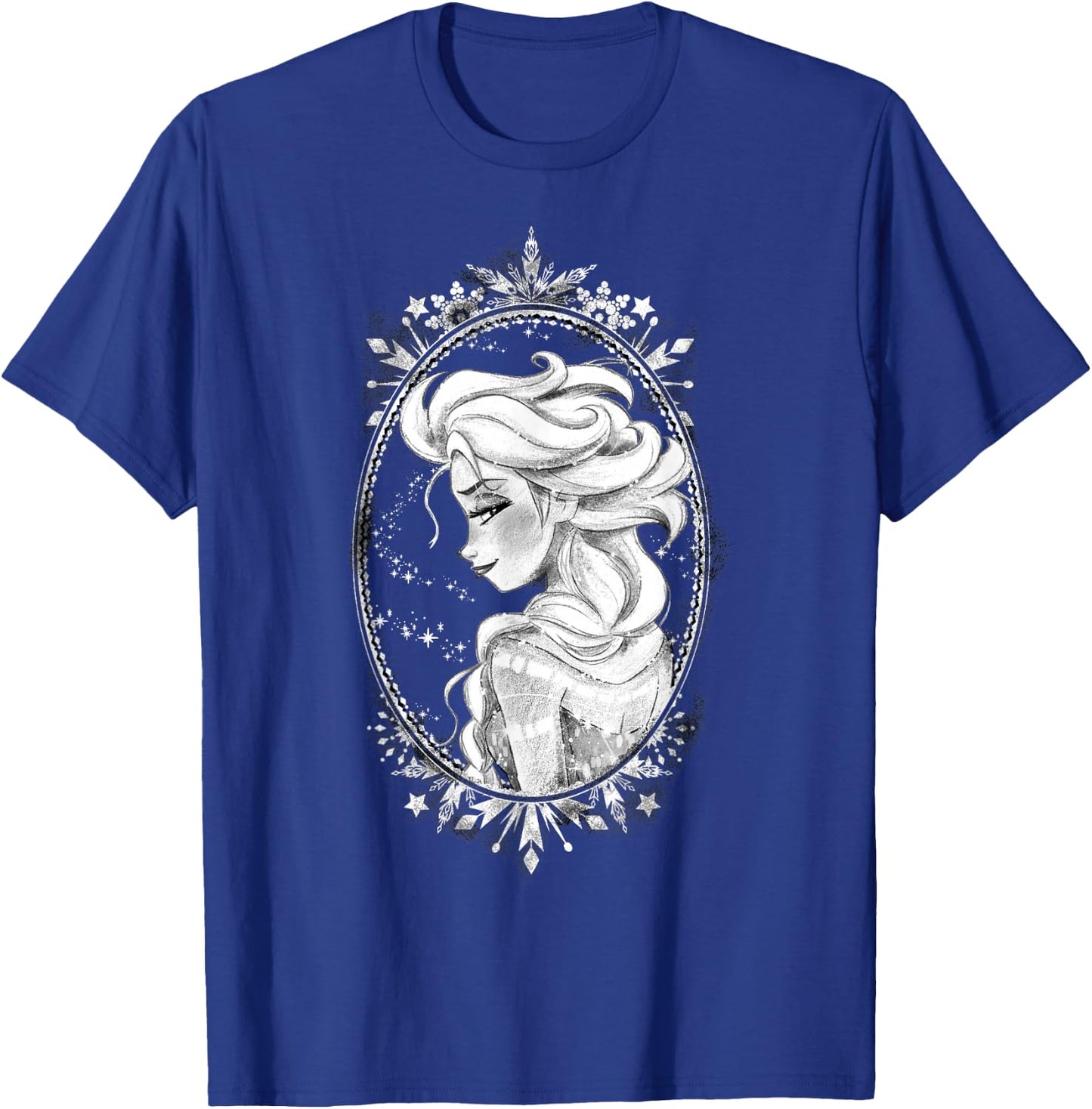Disney Frozen Elsa Sketch Portrait Snowflakes T-Shirt - T-Shirt | Royal