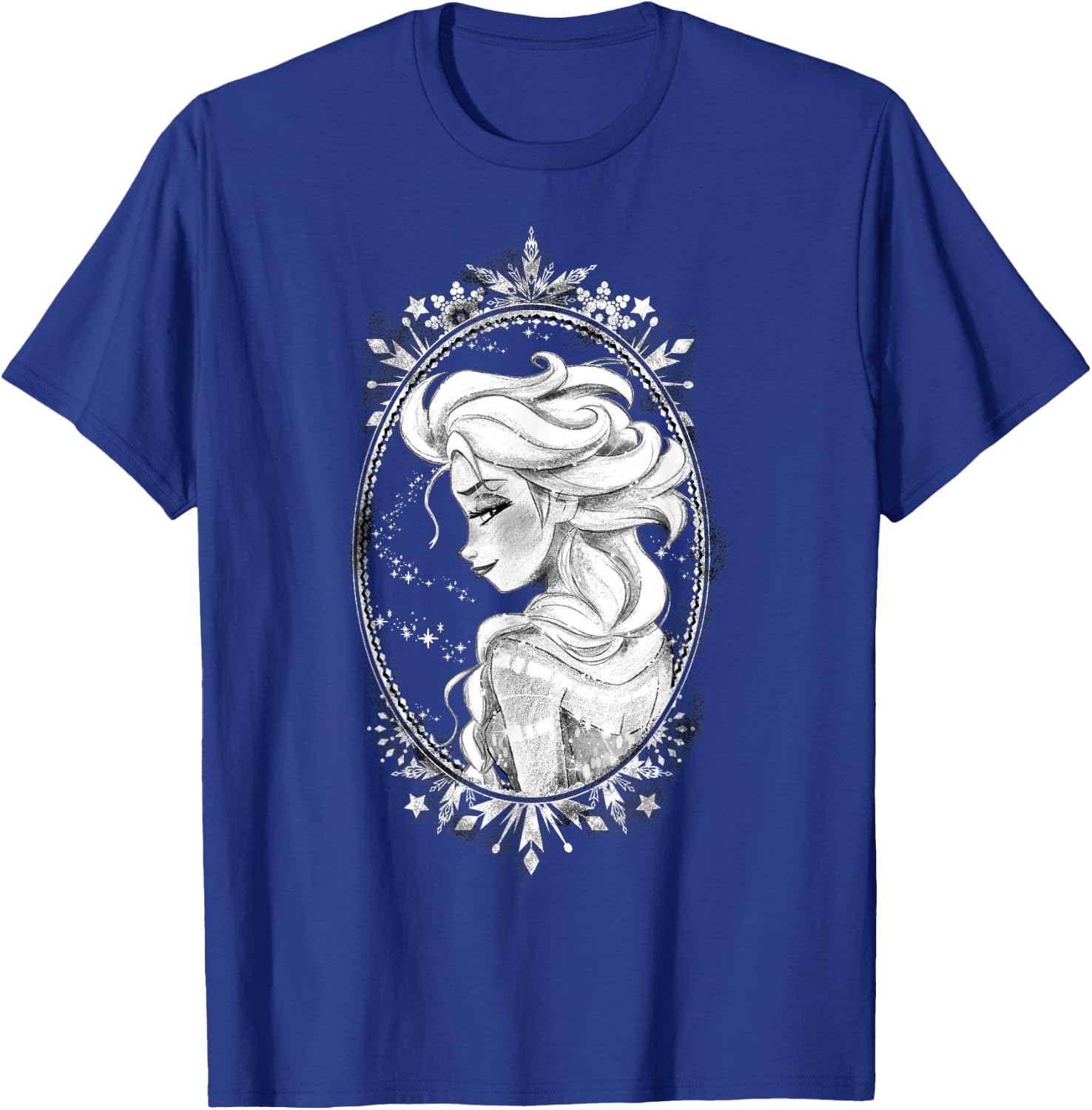 Disney Frozen Elsa Sketch Portrait Snowflakes T-Shirt - T-Shirt | Royal