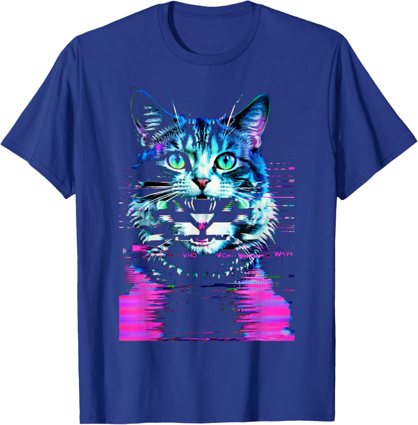 Weirdcore Cat Glitch Trippy Vaporwave Alt Harajuku Punk Men Women T-Shirt - T-Shirt | Royal