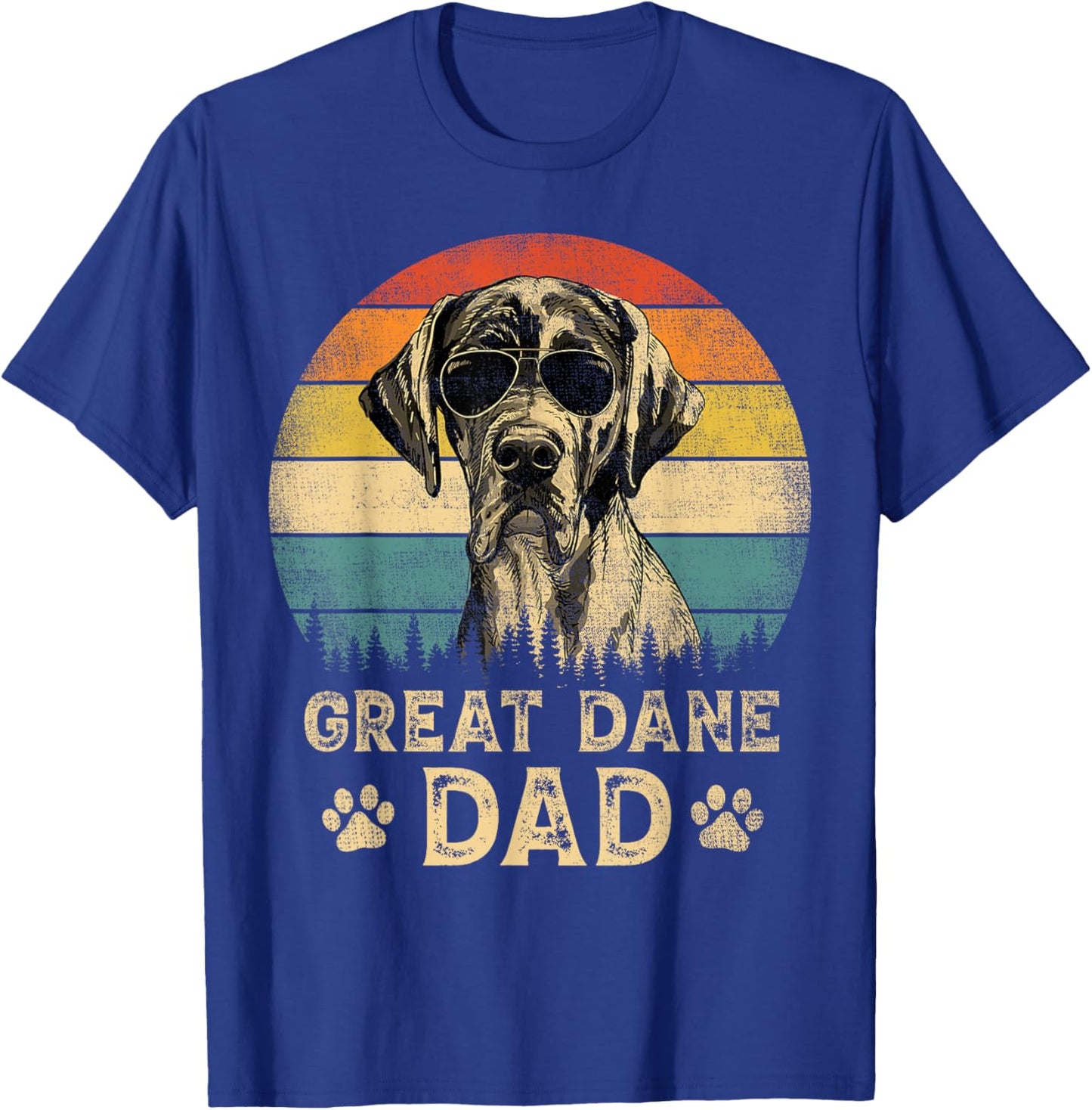 Vintage Great Dane Dad Dog Lovers Father's Day T-Shirt - T-Shirt | Royal