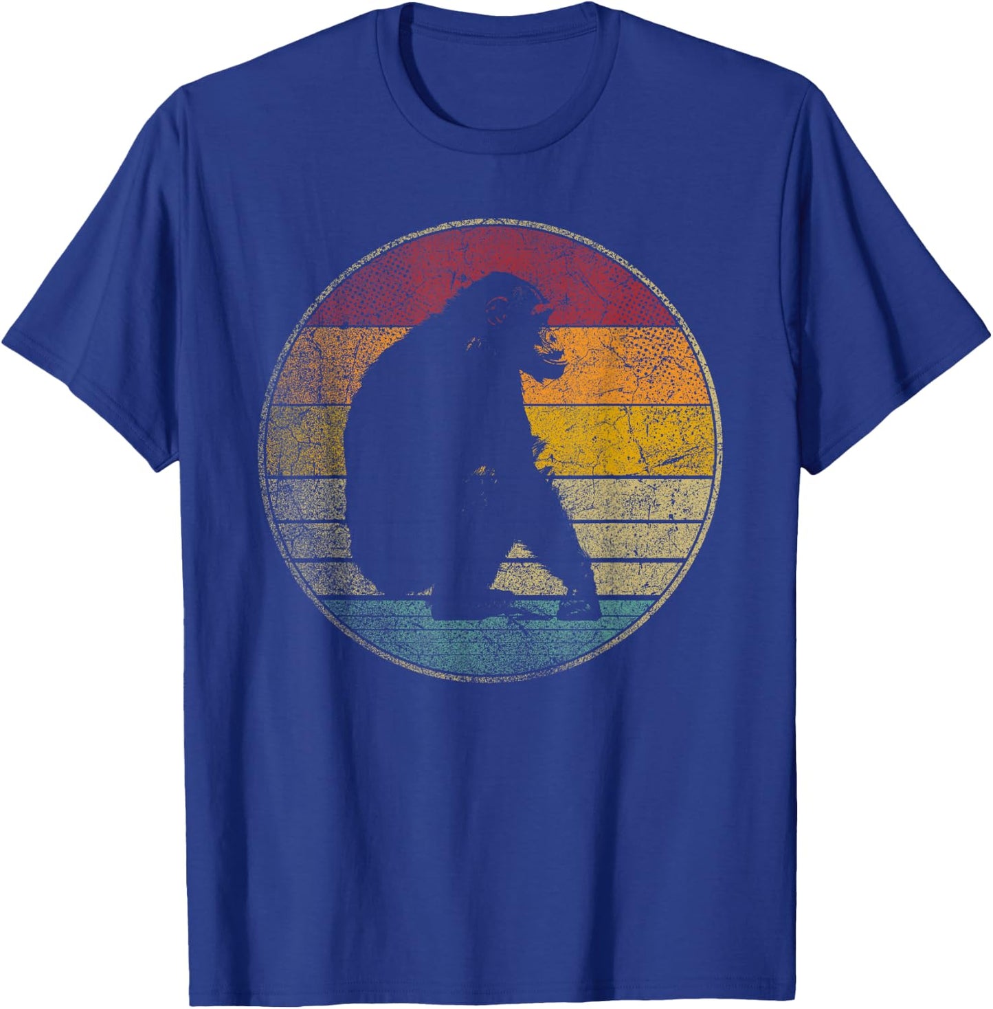 Chimpanzee Chimp Vintage Funny Retro Style 70s 80s Men Women T-Shirt - T-Shirt | Royal