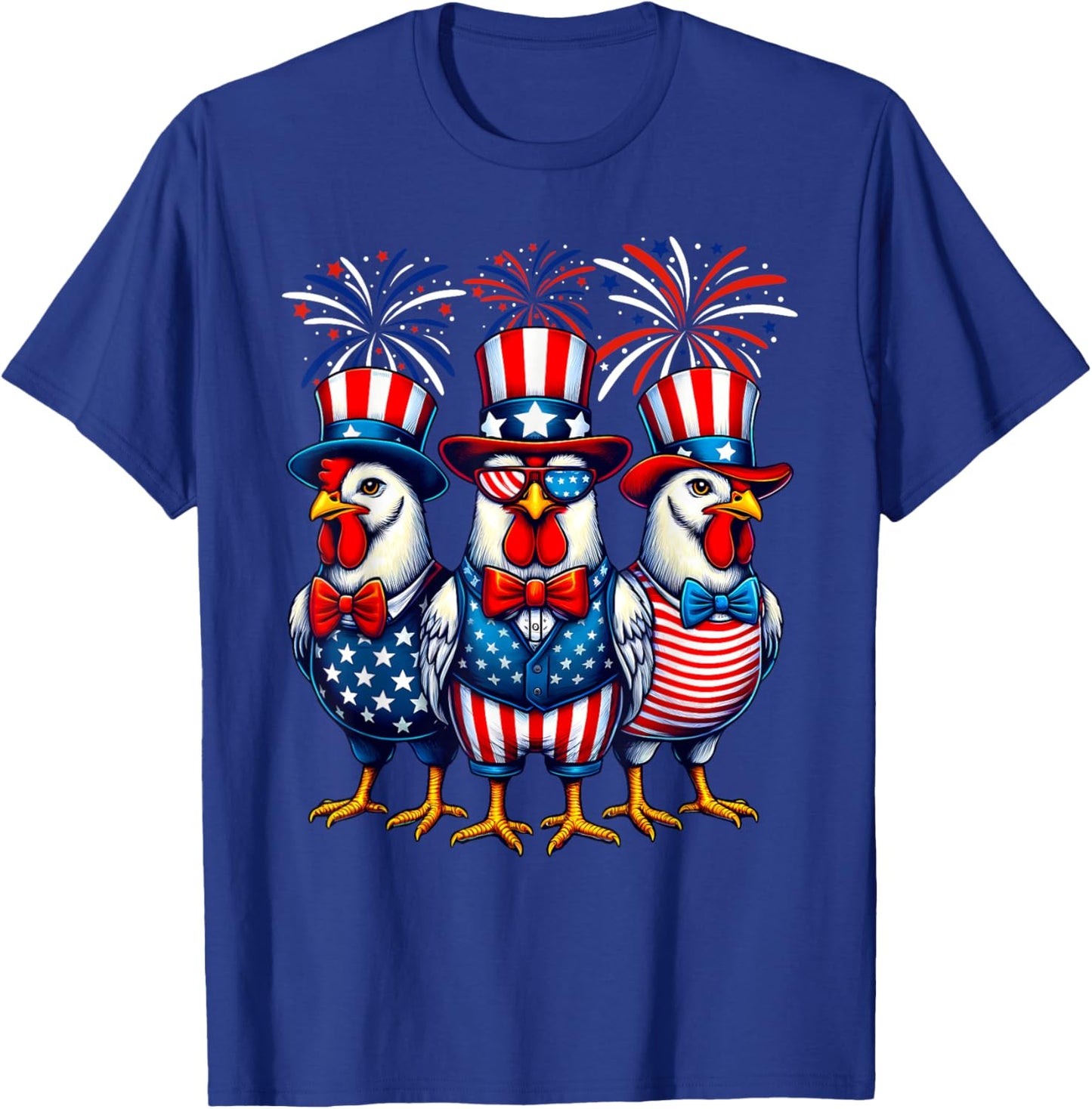 Patriotic Chicken USA Flag Chicken Lover 4th of July T-Shirt - T-Shirt | Royal