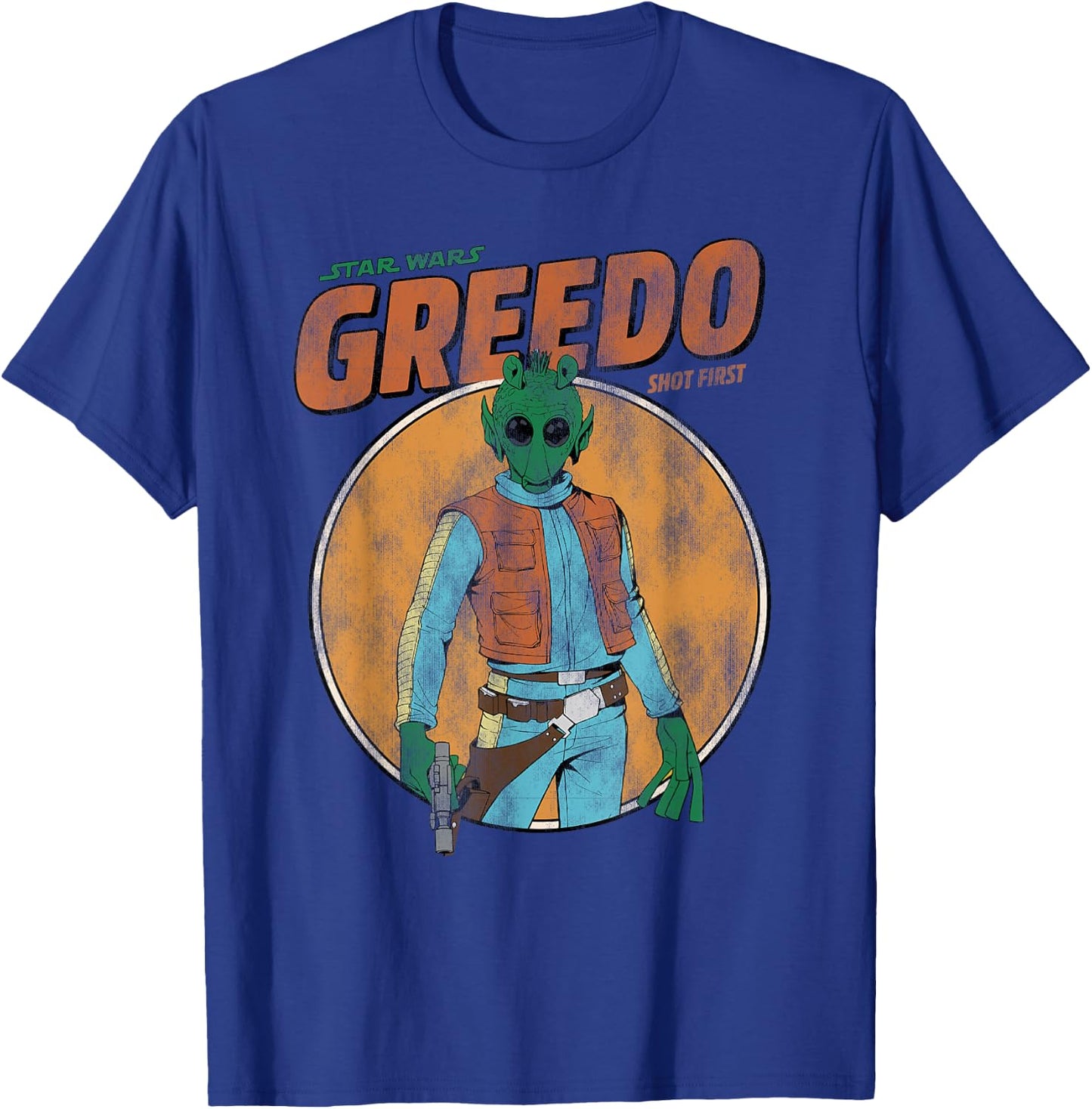 Star Wars Greedo Shot First Retro T-Shirt - T-Shirt | Royal