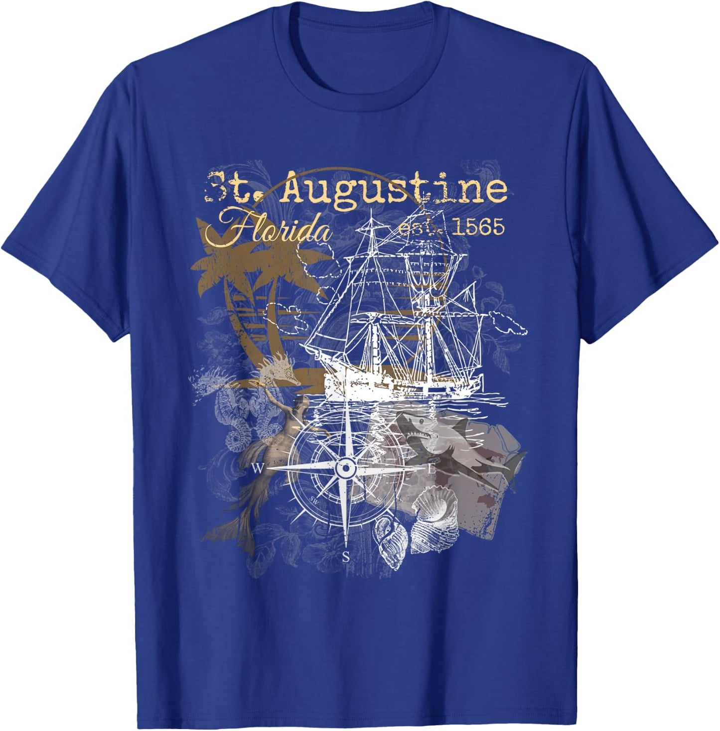 Vintage St Augustine Florida Shirt Old Historic 1565 T-Shirt - T-Shirt | Royal