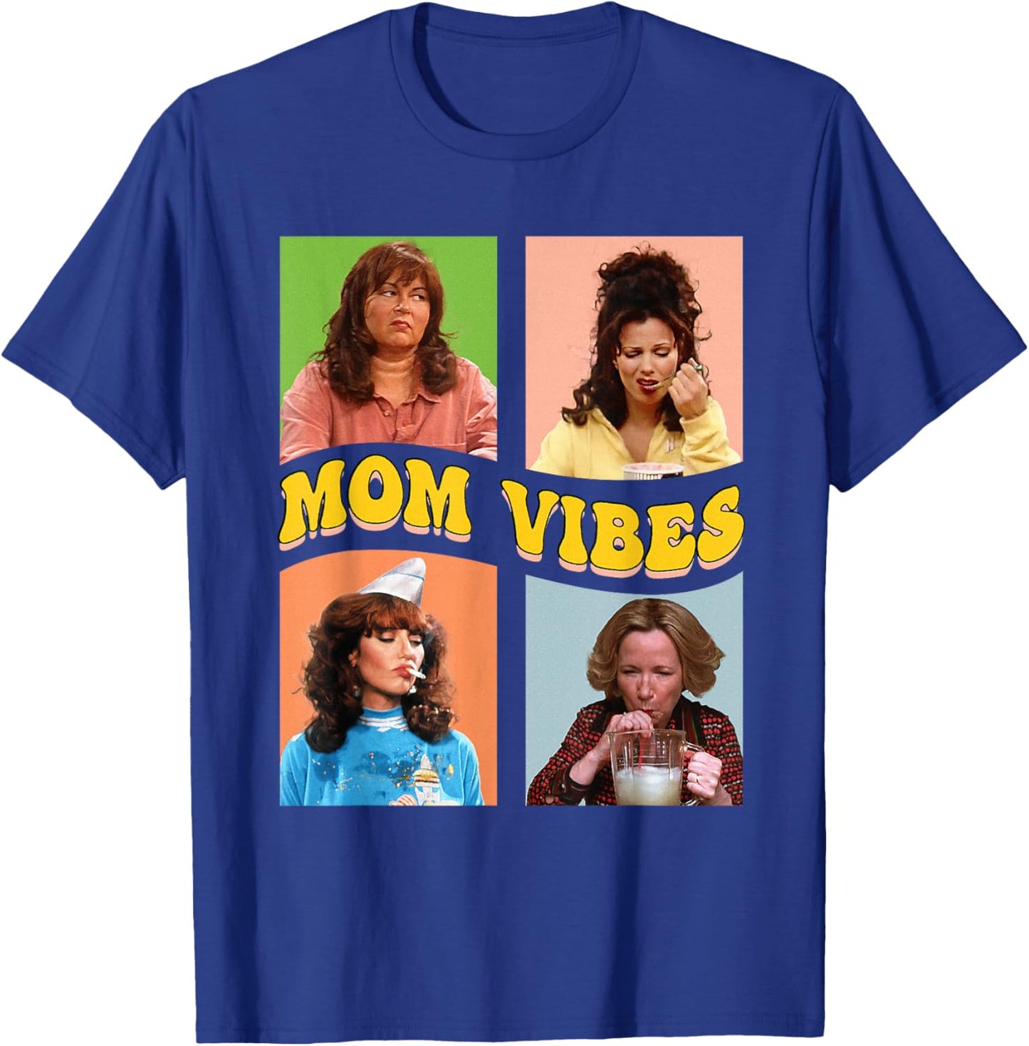 Retro Nineties Mom Vibes Vintage Mother's Day Shirt Women , Black, S T-Shirt - T-Shirt | Royal
