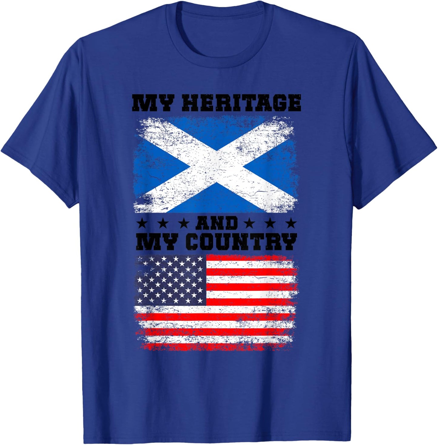 Scotish Heritage Uniform American Outfit US Scotland Flag T-Shirt - T-Shirt | Royal