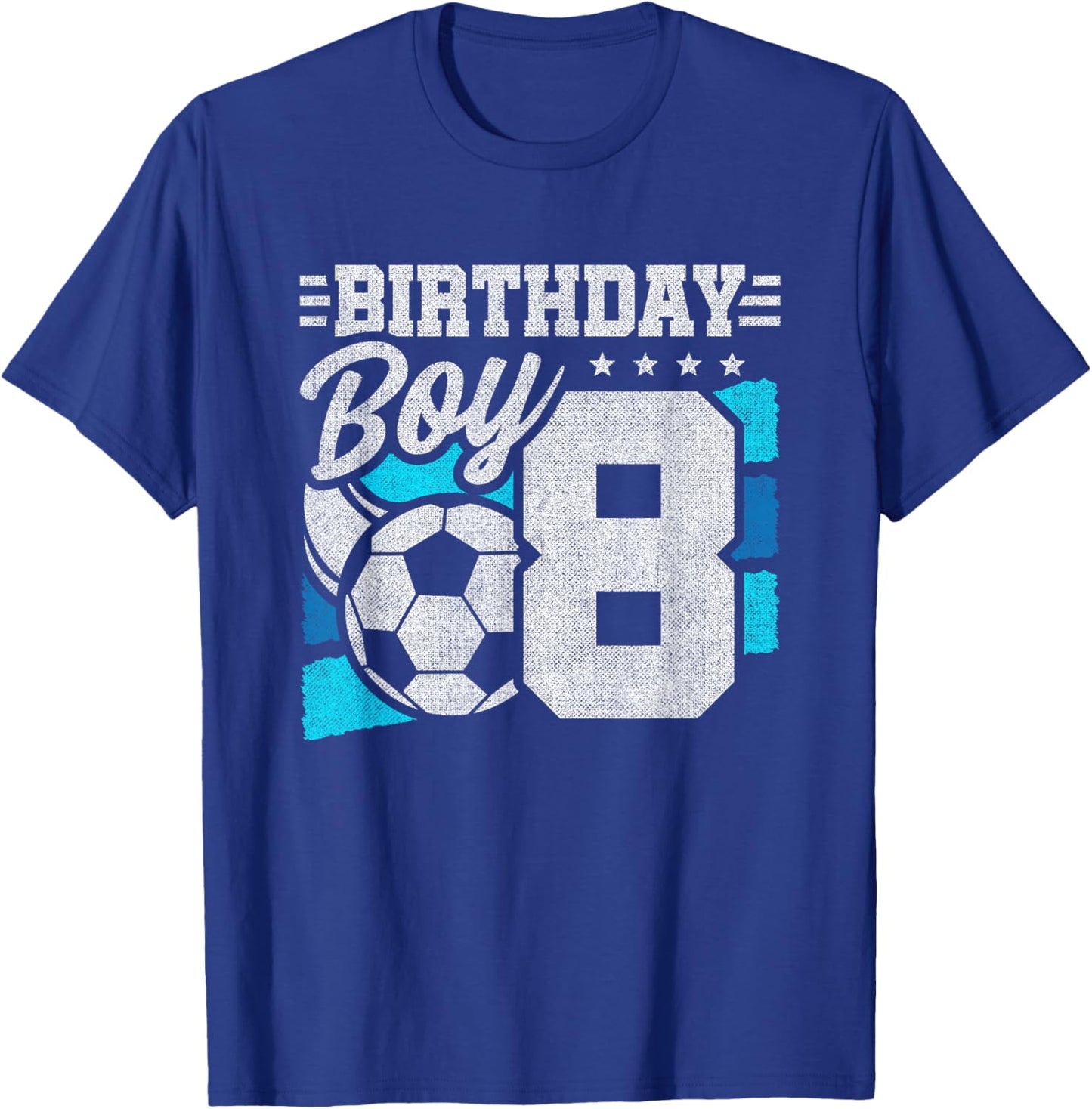 Soccer Birthday Party - 8 Year Old Boy - 8th Birthday T-Shirt - T-Shirt | Royal