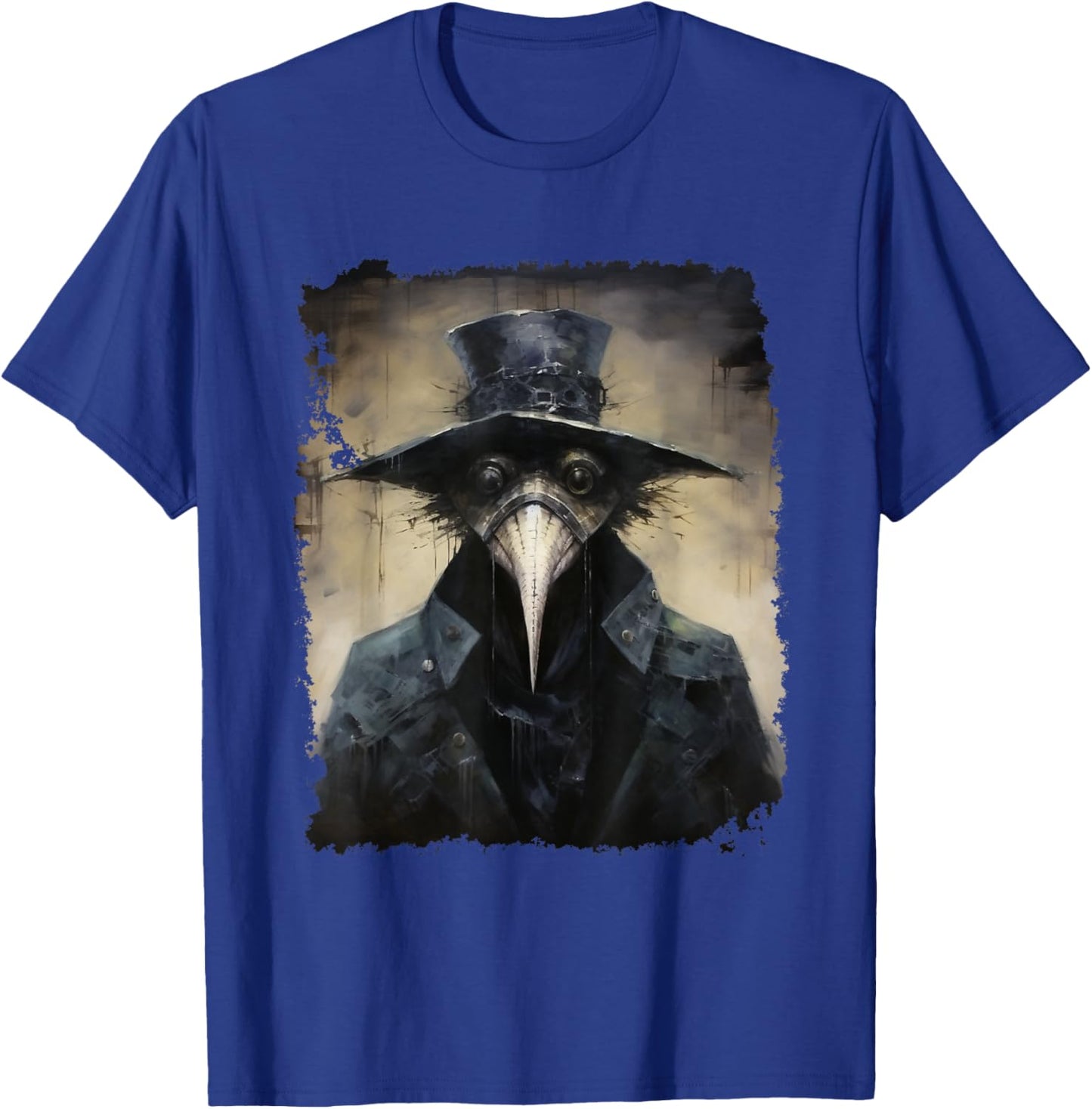 FrightNightFits Plague Doctor - Black, Small - Horror Halloween Graphic Design - -Adult, -Kids - Short Sleeve - Cotton Blend - - Halloween T-Shirt - T-Shirt | Royal