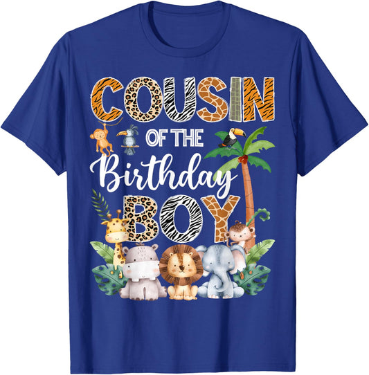 Cousin Of The Birthday Boy Safari Jungle Bday Party T-Shirt - T-Shirt | Royal