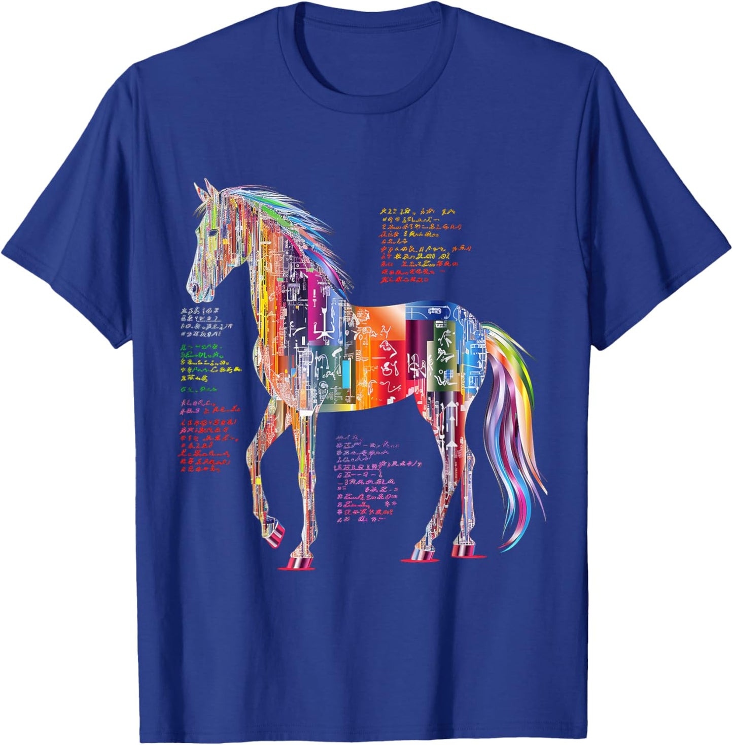 Horse Artwork Colorful Abstract Animal Art Graphic Horse T-Shirt - T-Shirt | Royal