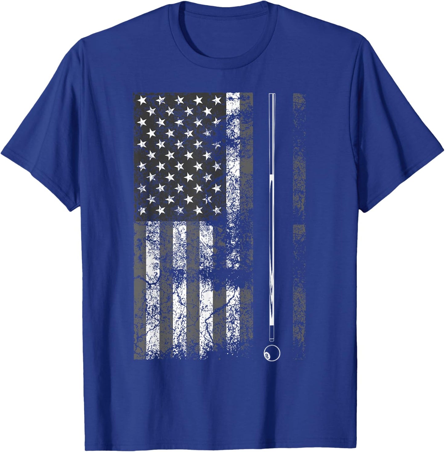 American Flag Billiard Stick Cute Table Game Funny USA Gift T-Shirt - T-Shirt | Royal