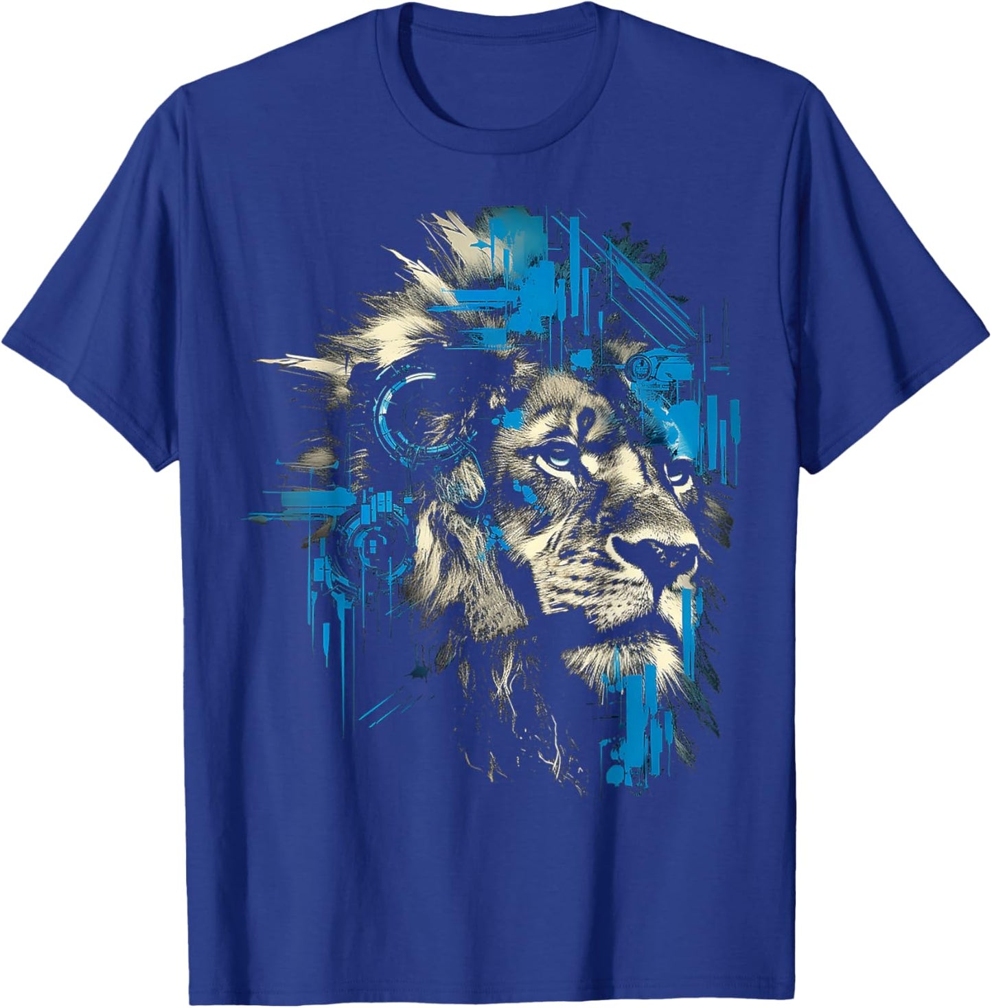 Lion Lover Abstract Animal Art Drawing Graphic Lion T-Shirt - T-Shirt | Royal